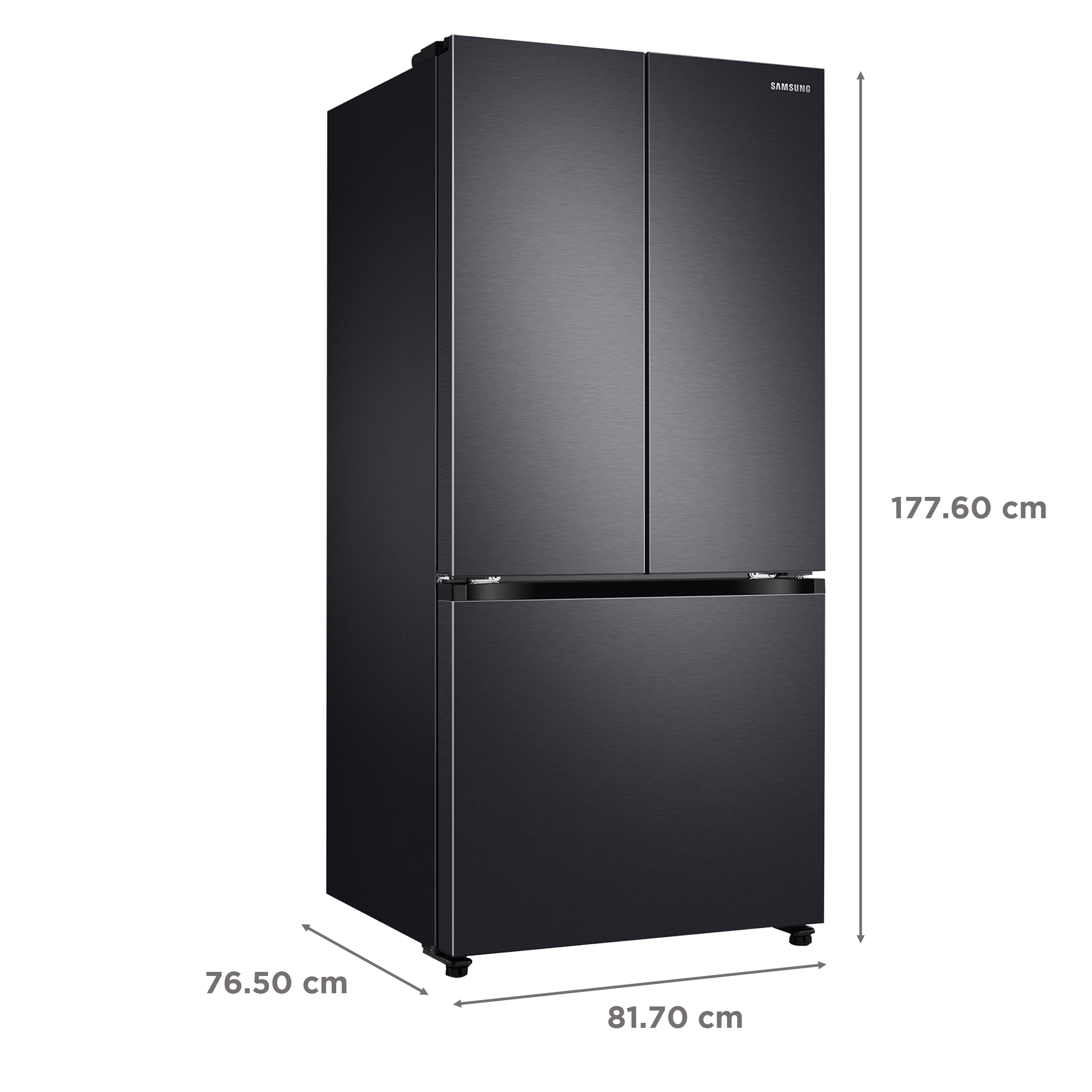 SAMSUNG 550 Litres Frost Free French Door Convertible Refrigerator with Twin Cooling Plus Technology (RF57A5032B1/TL, Black Matt)_3