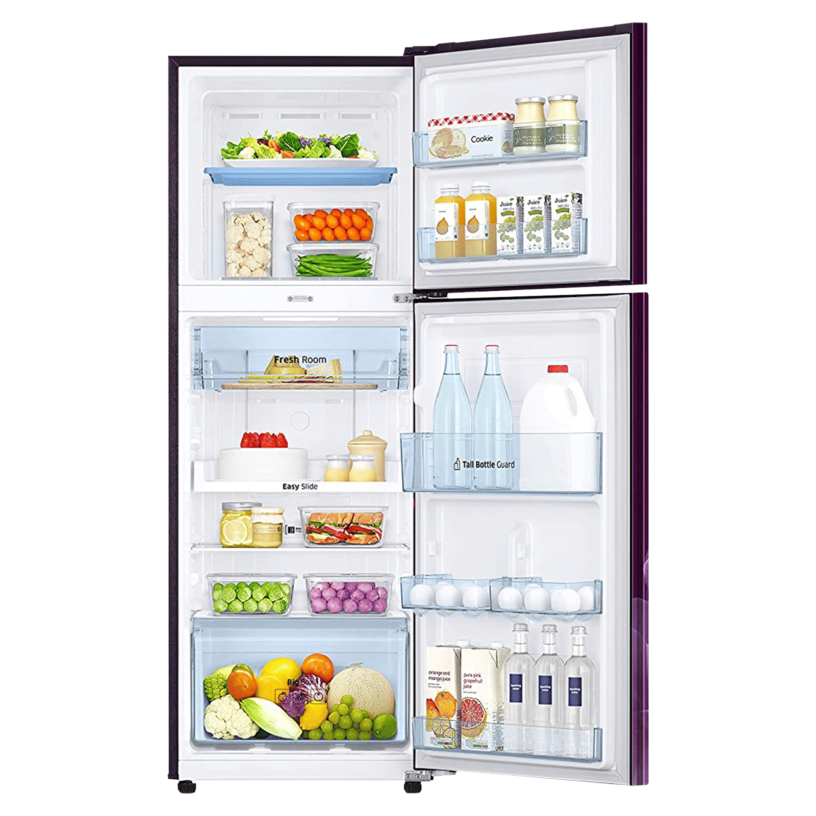 SAMSUNG 253 Litres 2 Star Frost Free Double Door Convertible Refrigerator with Stabilizer Free Operation (RT28T3932CR/HL, Camellia Purple)_5