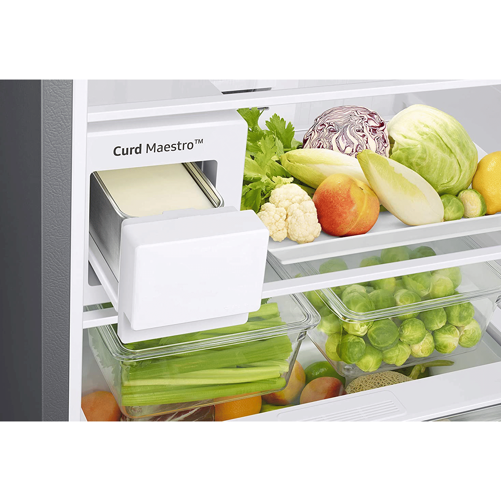 SAMSUNG 386 Litres 2 Star Frost Free Double Door Convertible Refrigerator with Curd Maestro (RT39T5C38S9/TL, Refined Inox)_10