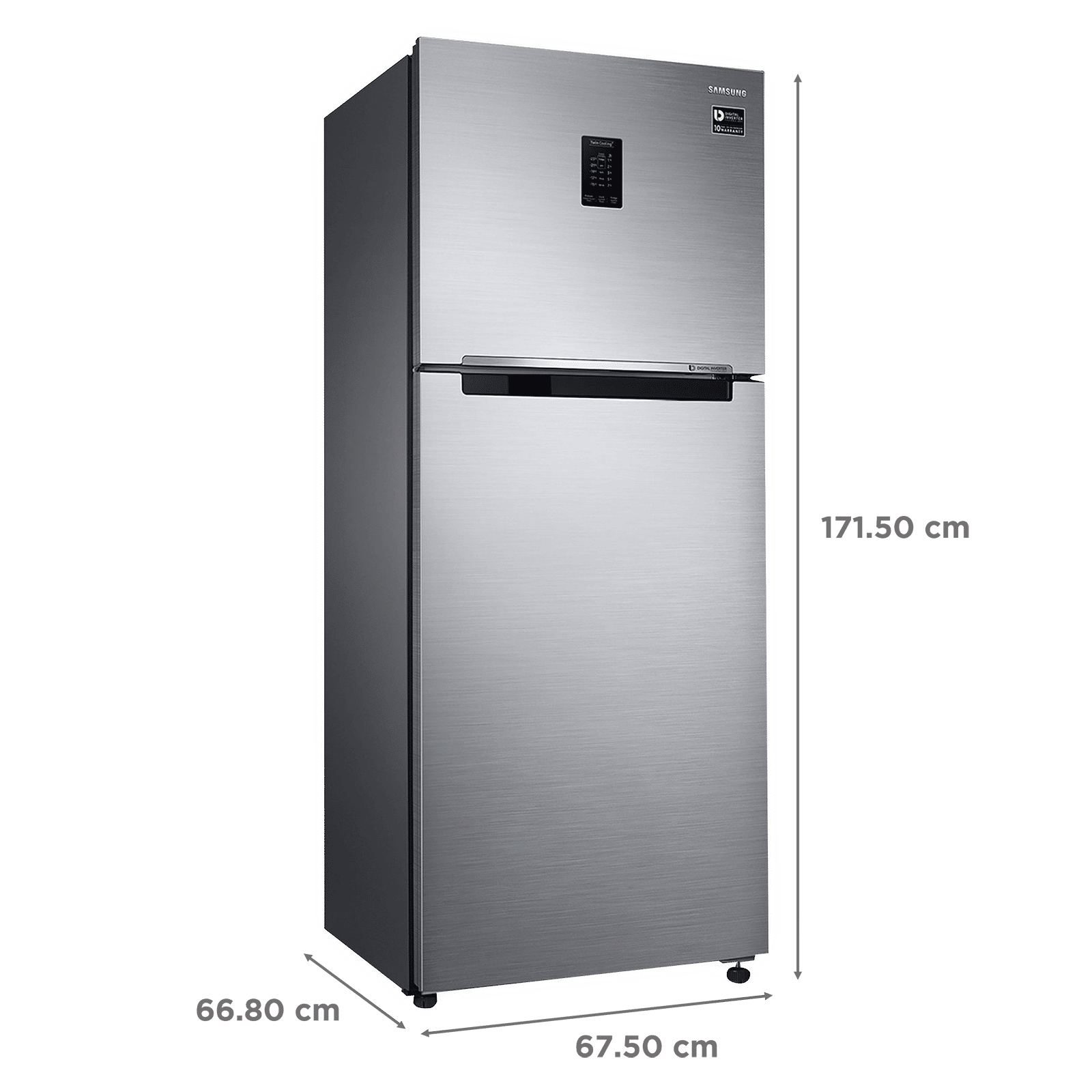 SAMSUNG 386 Litres 2 Star Frost Free Double Door Convertible Refrigerator with Curd Maestro (RT39T5C38S9/TL, Refined Inox)_3