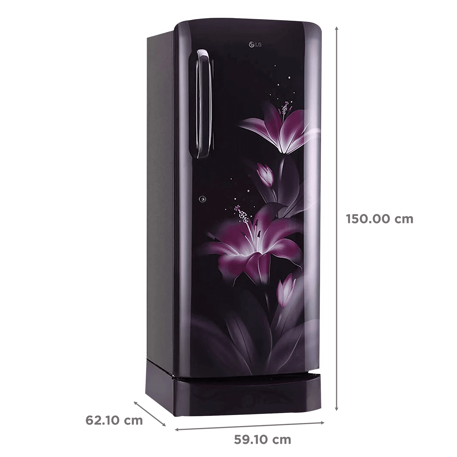 LG 235 Litres 3 Star Direct Cool Single Door Refrigerator with Stabilizer Free Operation (GL-D241APGD, Purple Glow)_3