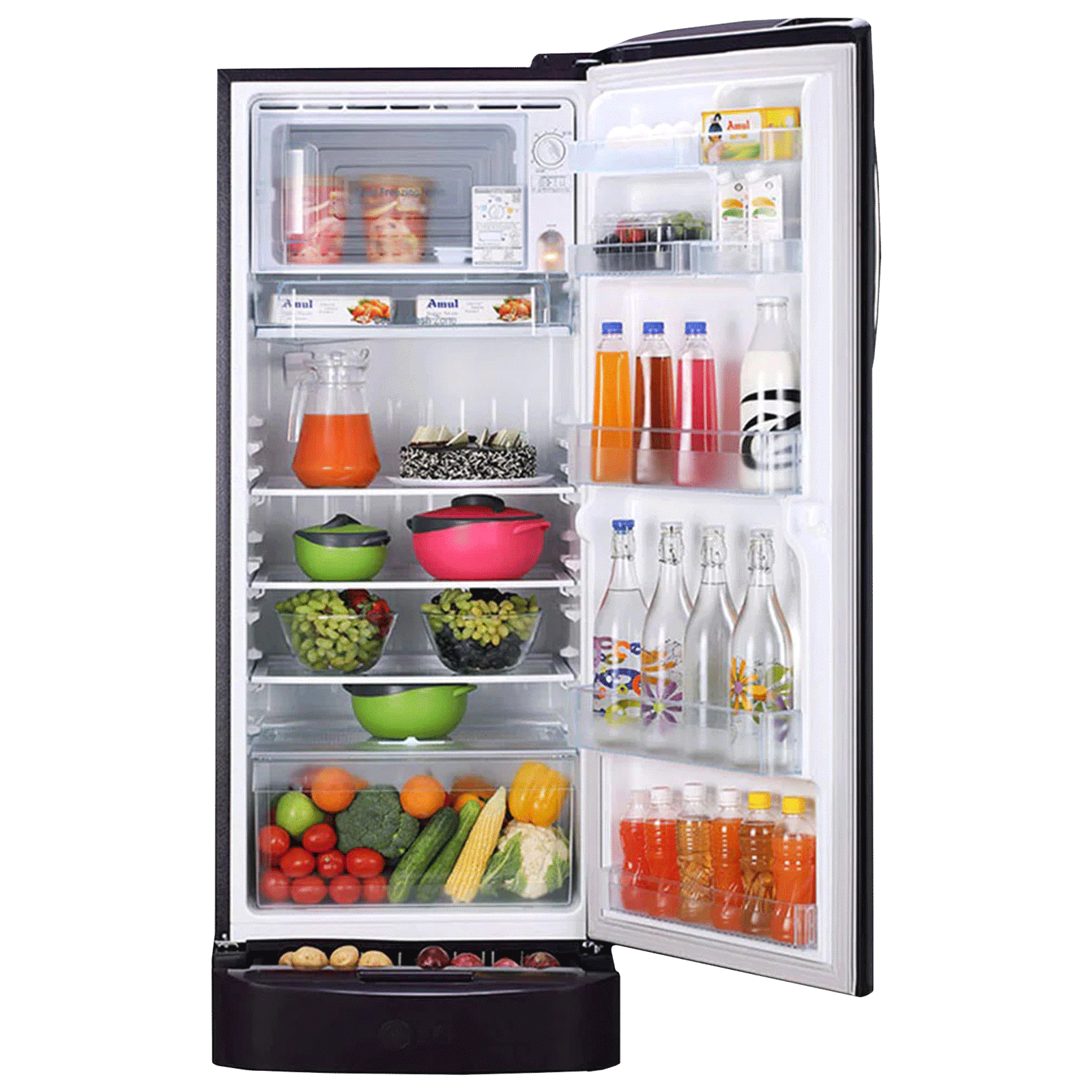 LG 235 Litres 3 Star Direct Cool Single Door Refrigerator with Stabilizer Free Operation (GL-D241APGD, Purple Glow)_5
