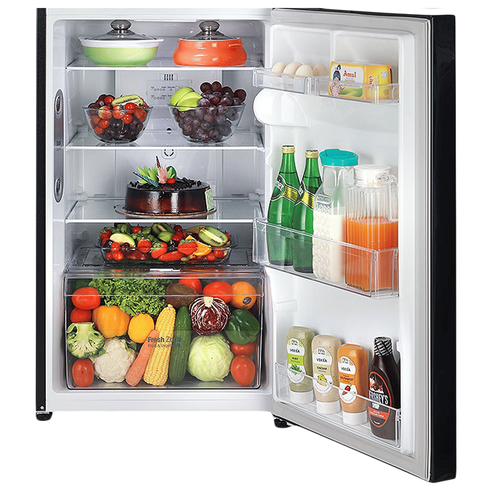 LG 240 Litres 3 Star Frost Free Double Door Refrigerator with Multi Air Flow System (GL-T292RESX, Ebony Sheen)_6