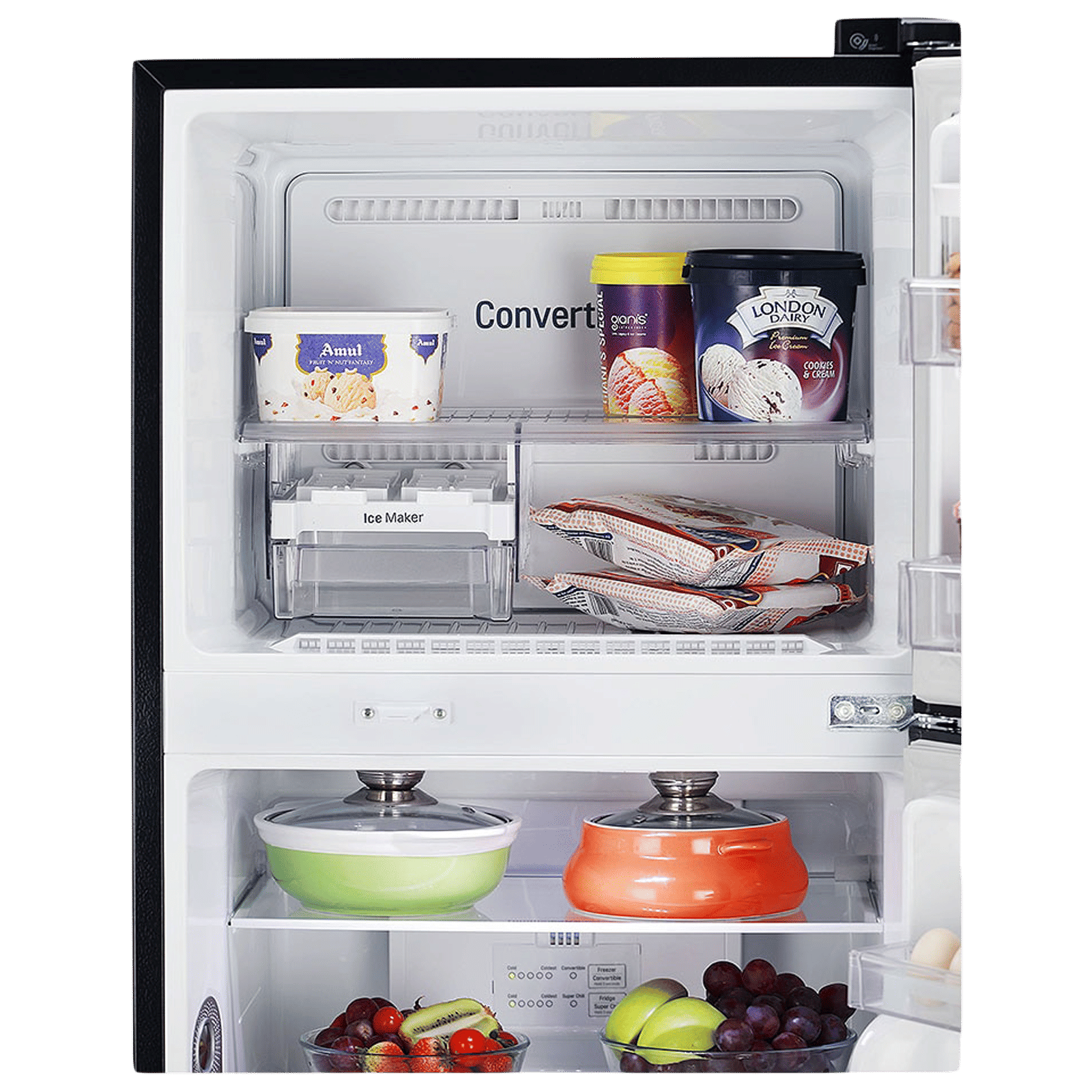LG 240 Litres 3 Star Frost Free Double Door Refrigerator with Multi Air Flow System (GL-T292RESX, Ebony Sheen)_7