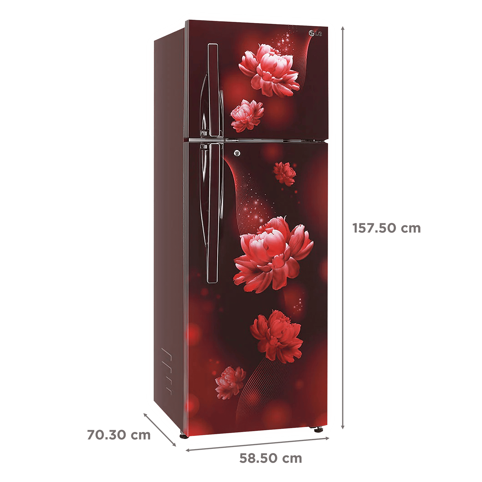LG 264 Litres 2 Star Frost Free Double Door Refrigerator with Multi Air Flow System (GL-T302RSCY, Scarlet Charm) LG 264 Litres 2 Star Frost Free Double Door Refrigerator with Multi Air Flow System (GL-T302RSCY, Scarlet Charm)_3