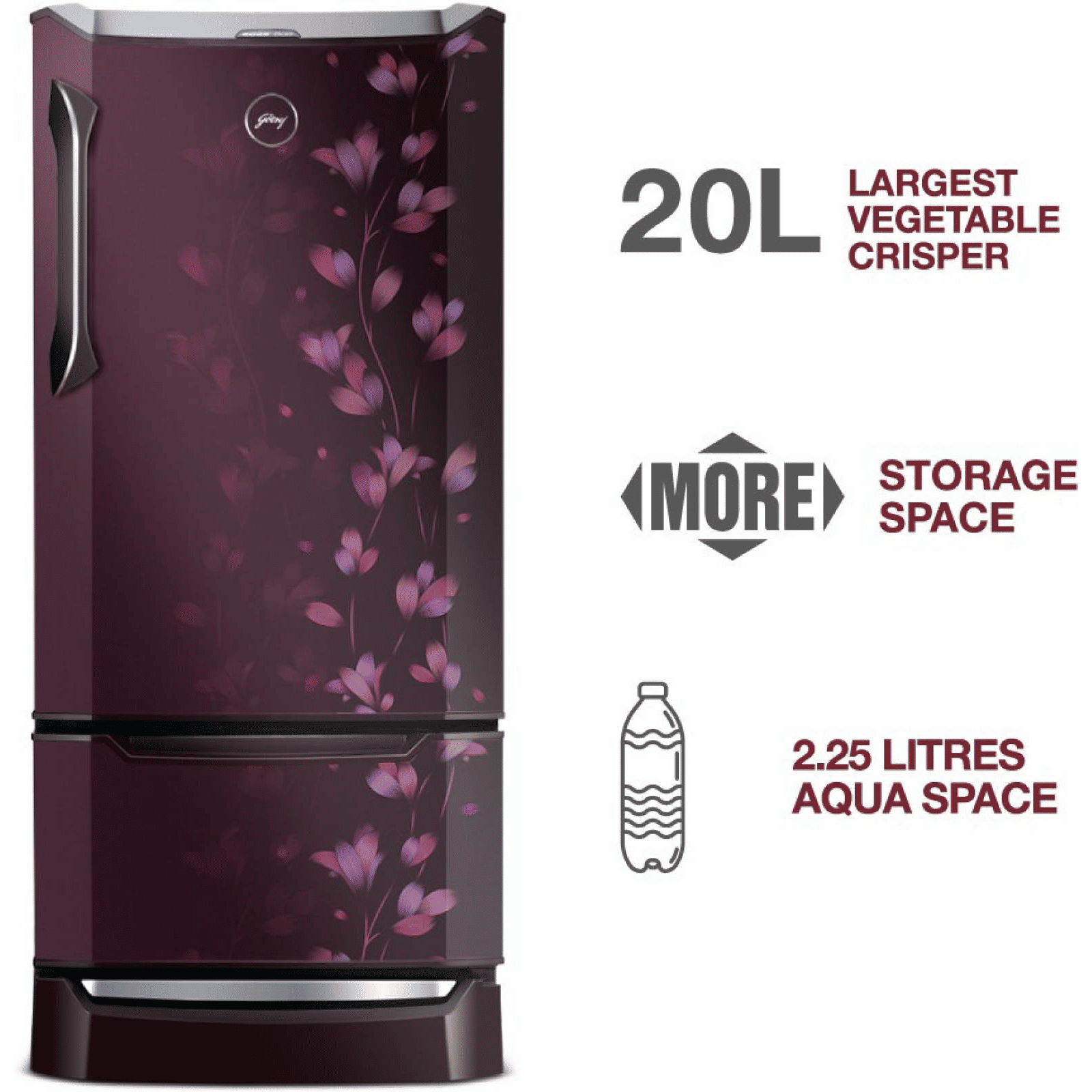Godrej Edge Duo 255 Litres 3 Star Direct Cool Single Door Refrigerator with Duo Flow Technology (RD EDGE DUO 270C 33 TDI, Jade Wine) Godrej Edge Duo 255 Litres 3 Star Direct Cool Single Door Refrigerator with Duo Flow Technology (RD EDGE DUO 270C 33 TDI, Jade Wine)_13