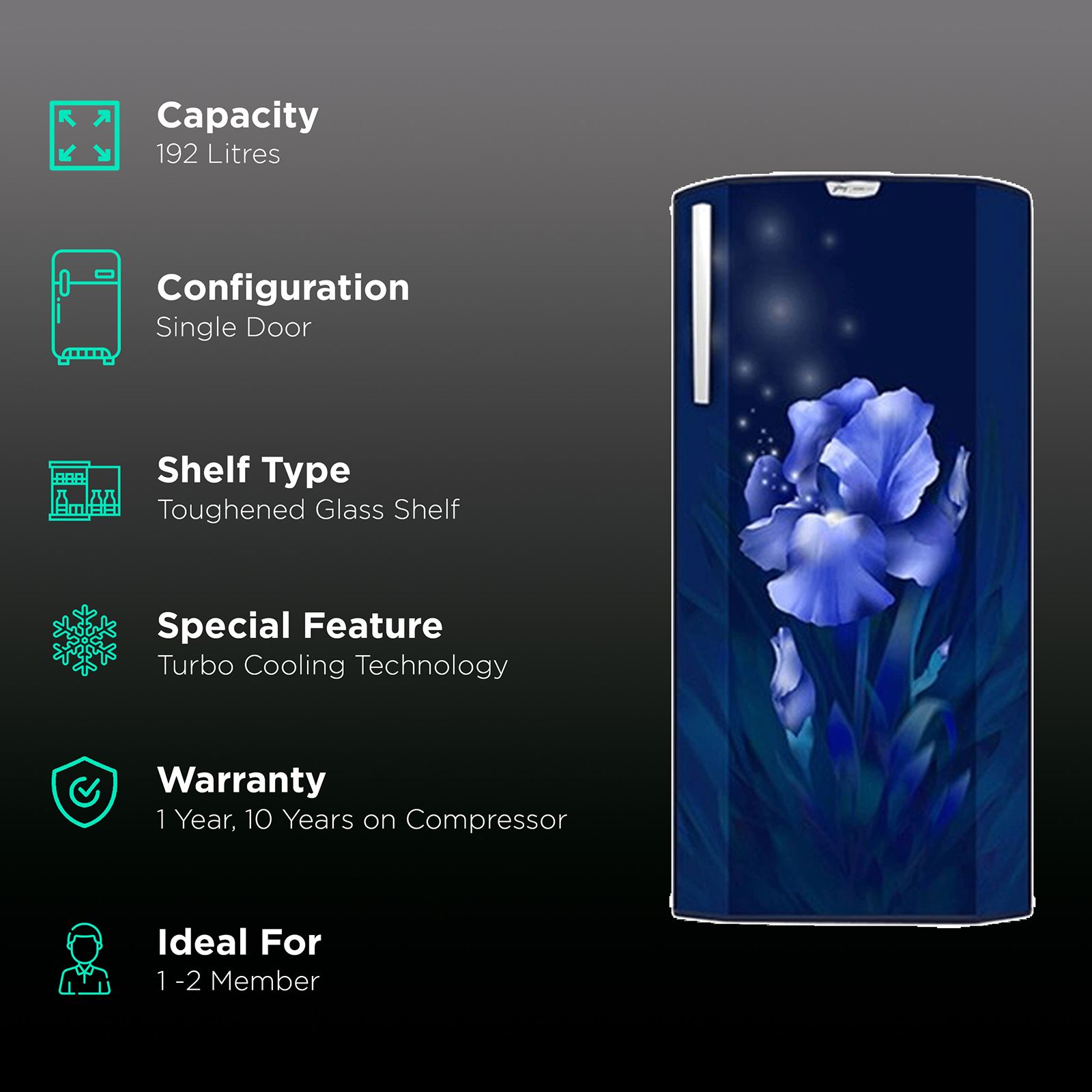 Godrej Edge Neo 192 Litres 4 Star Direct Cool Single Door Refrigerator with Turbo Cooling Technology (RD EDGE NEO 207D 43 THI, Aqua Blue)_2