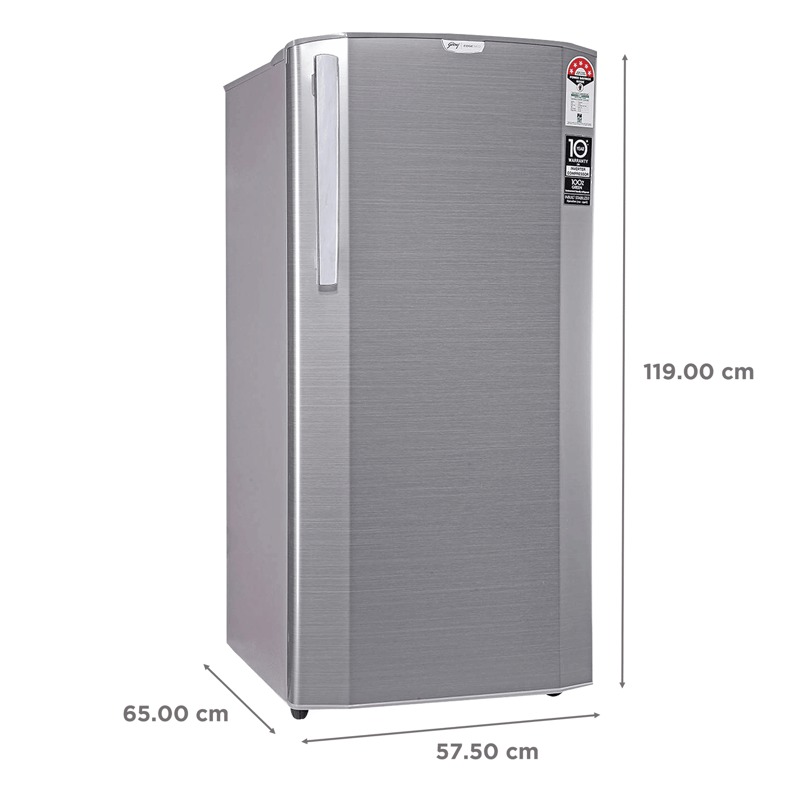 Godrej Edge Neo 180 Litres 5 Star Direct Cool Single Door Refrigerator with Turbo Cooling Technology (RD EDGE NEO 207E 53 THI, Jet Steel)_3