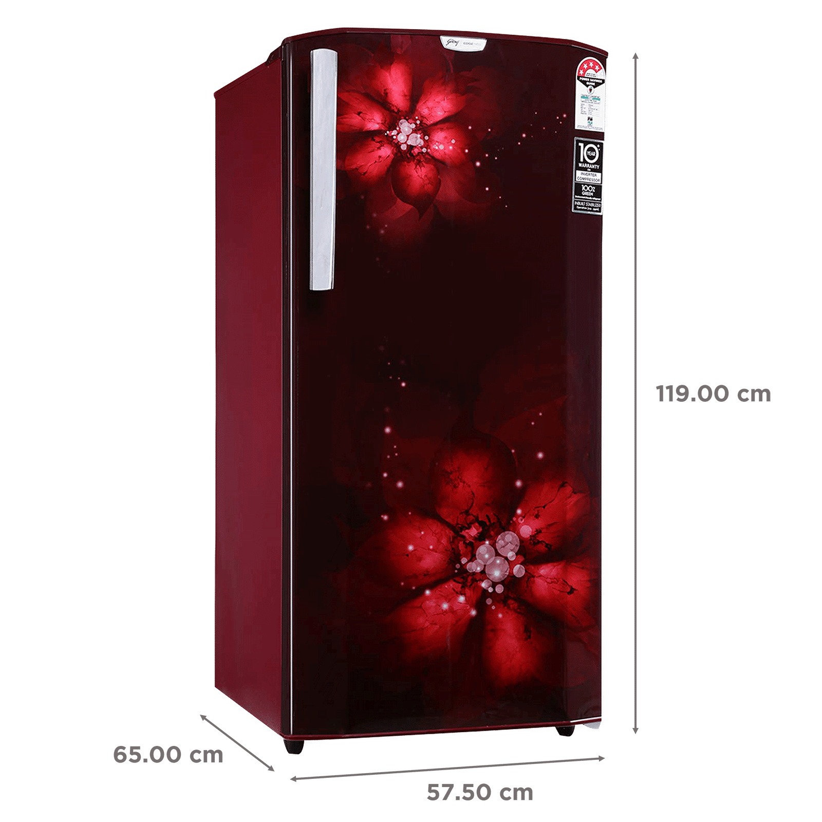 Godrej Edge Neo 192 Litres 5 Star Direct Cool Single Door Refrigerator with Uniform Cooling Technology (RD EDGE NEO 207E 53 THI, Zen Wine) Godrej Edge Neo 192 Litres 5 Star Direct Cool Single Door Refrigerator with Uniform Cooling Technology (RD EDGE NEO 207E 53 THI, Zen Wine)_3