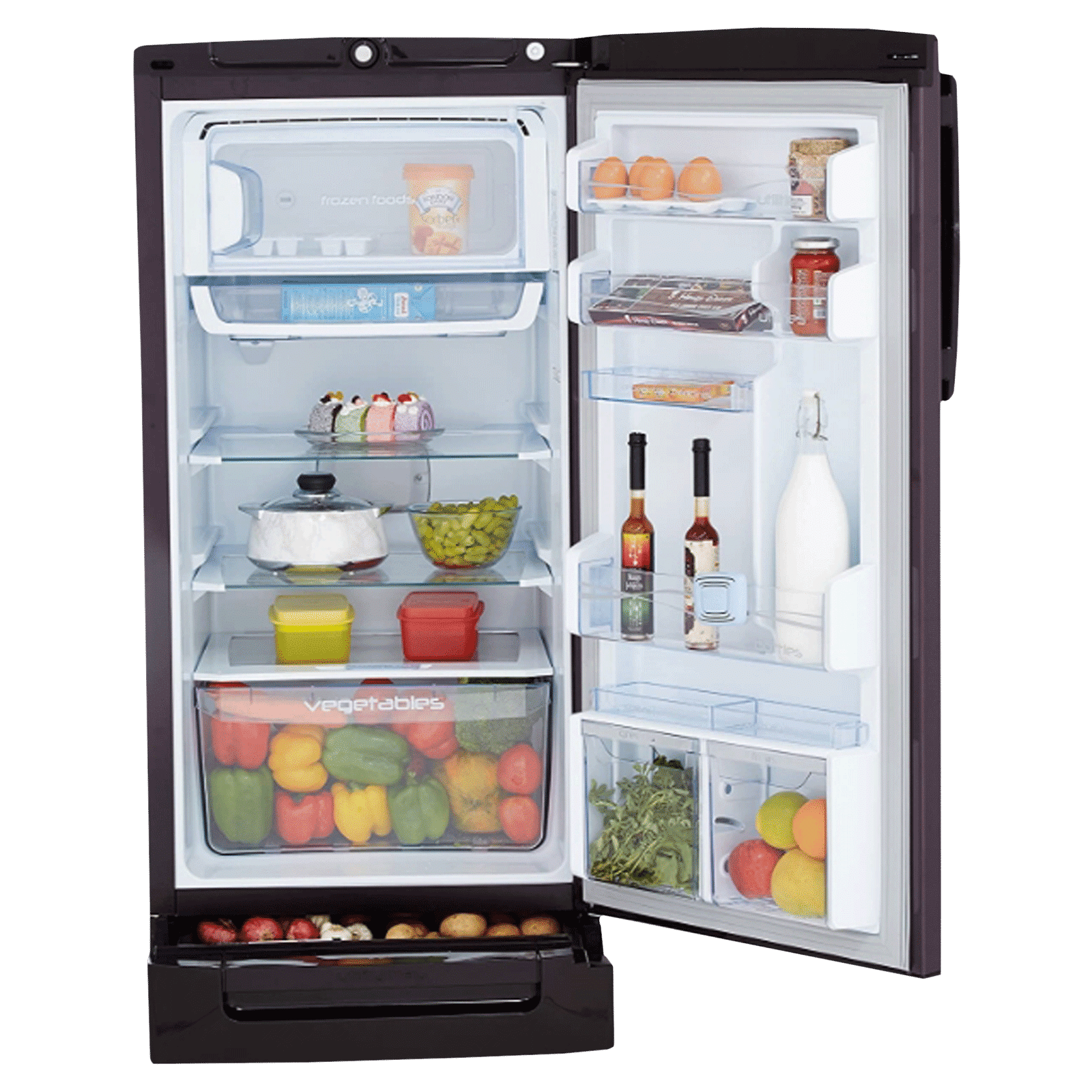 Godrej Edge Pro 190 Litres 4 Star Direct Cool Single Door Refrigerator with Base Stand Drawer (RD EDGE PRO 205D 43 TDI, Aqua Wine) Godrej Edge Pro 190 Litres 4 Star Direct Cool Single Door Refrigerator with Base Stand Drawer (RD EDGE PRO 205D 43 TDI, Aqua Wine)_3