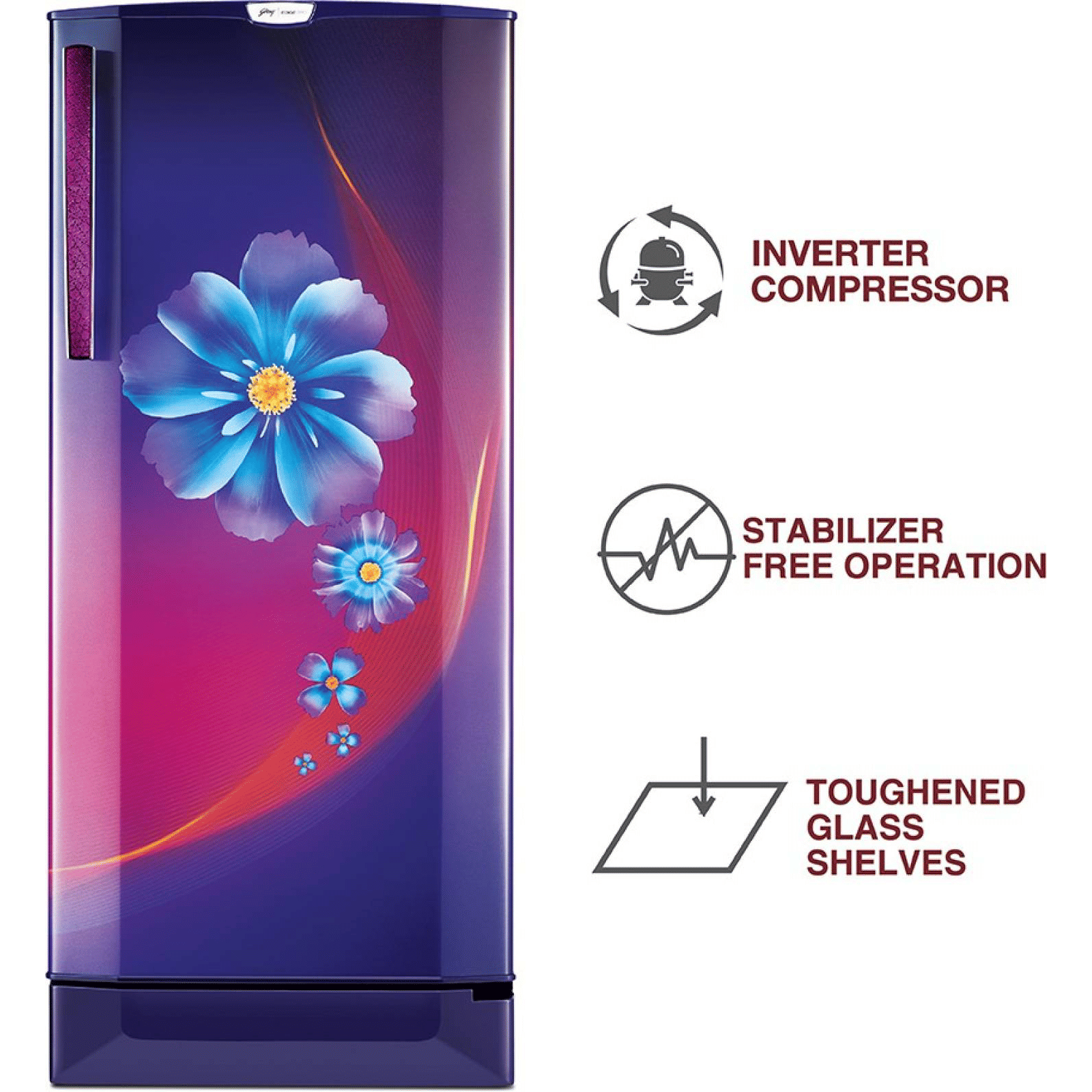 Godrej Edge Pro 210 Litres 4 Star Direct Cool Single Door Refrigerator with Anti Drip Chiller Technology (RD EDGE PRO 225D 43 TDI, Ray Purple) Godrej Edge Pro 210 Litres 4 Star Direct Cool Single Door Refrigerator with Anti Drip Chiller Technology (RD EDGE PRO 225D 43 TDI, Ray Purple)_16