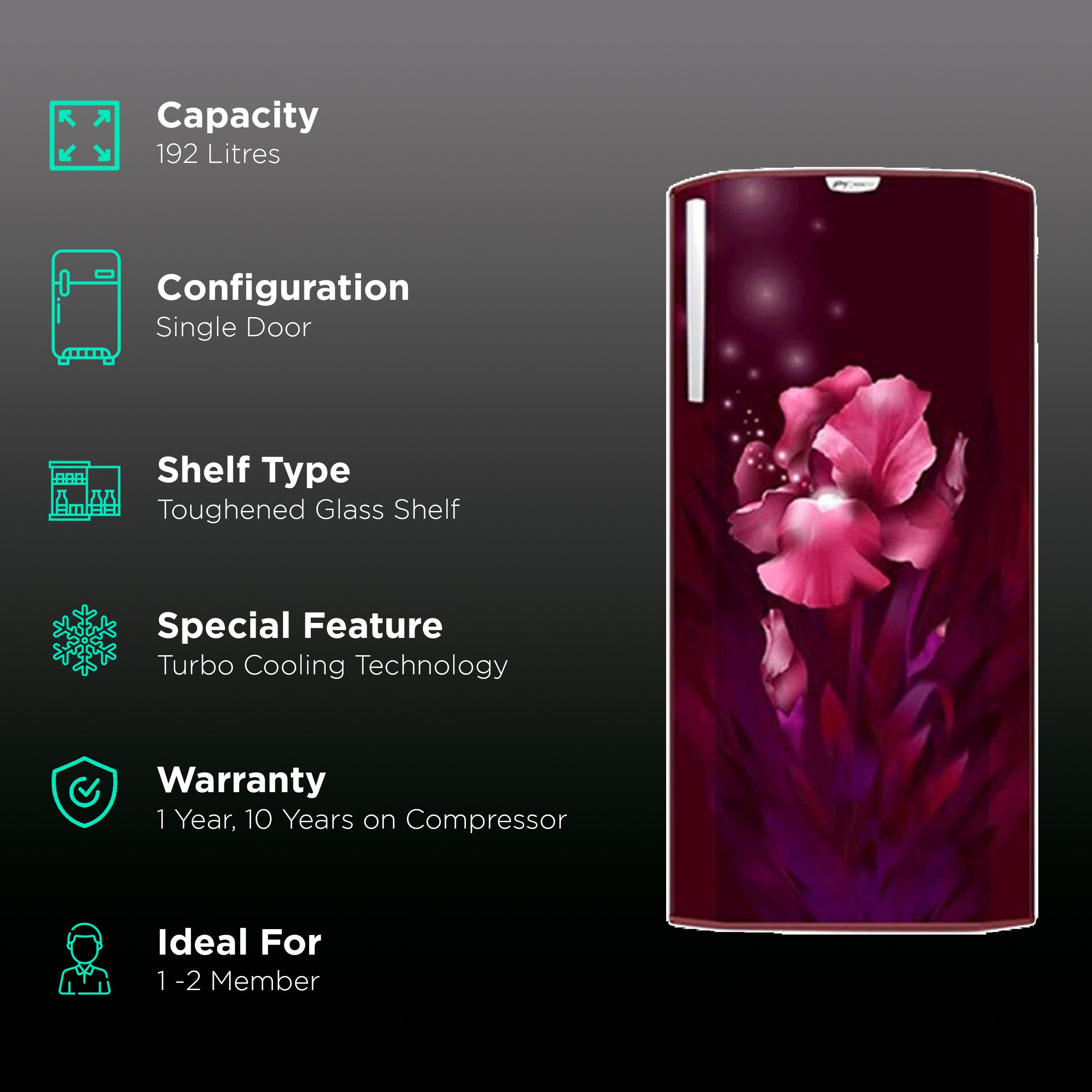 Godrej Edge Rio 192 Litres 3 Star Direct Cool Single Door Refrigerator with Turbo Cooling Technology (RD EDGE RIO 207C 33 THF, Aqua Wine) Godrej Edge Rio 192 Litres 3 Star Direct Cool Single Door Refrigerator with Turbo Cooling Technology (RD EDGE RIO 207C 33 THF, Aqua Wine)_2