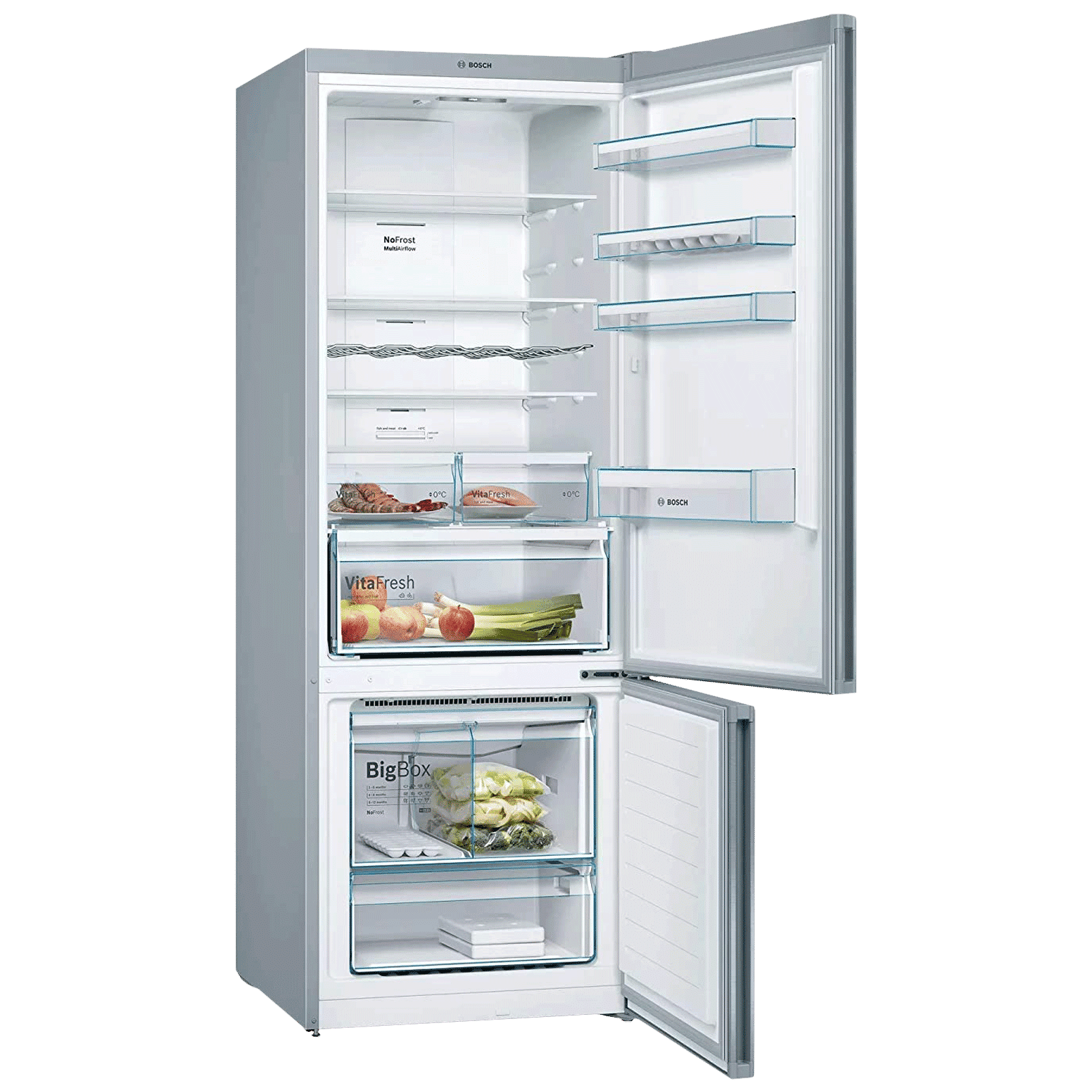 BOSCH Series 4 505 Litres 2 Star Frost Free Double Door Bottom Mount Refrigerator with Temperature Display (KGN56XI40I, Inox) BOSCH Series 4 505 Litres 2 Star Frost Free Double Door Bottom Mount Refrigerator with Temperature Display (KGN56XI40I, Inox)_4