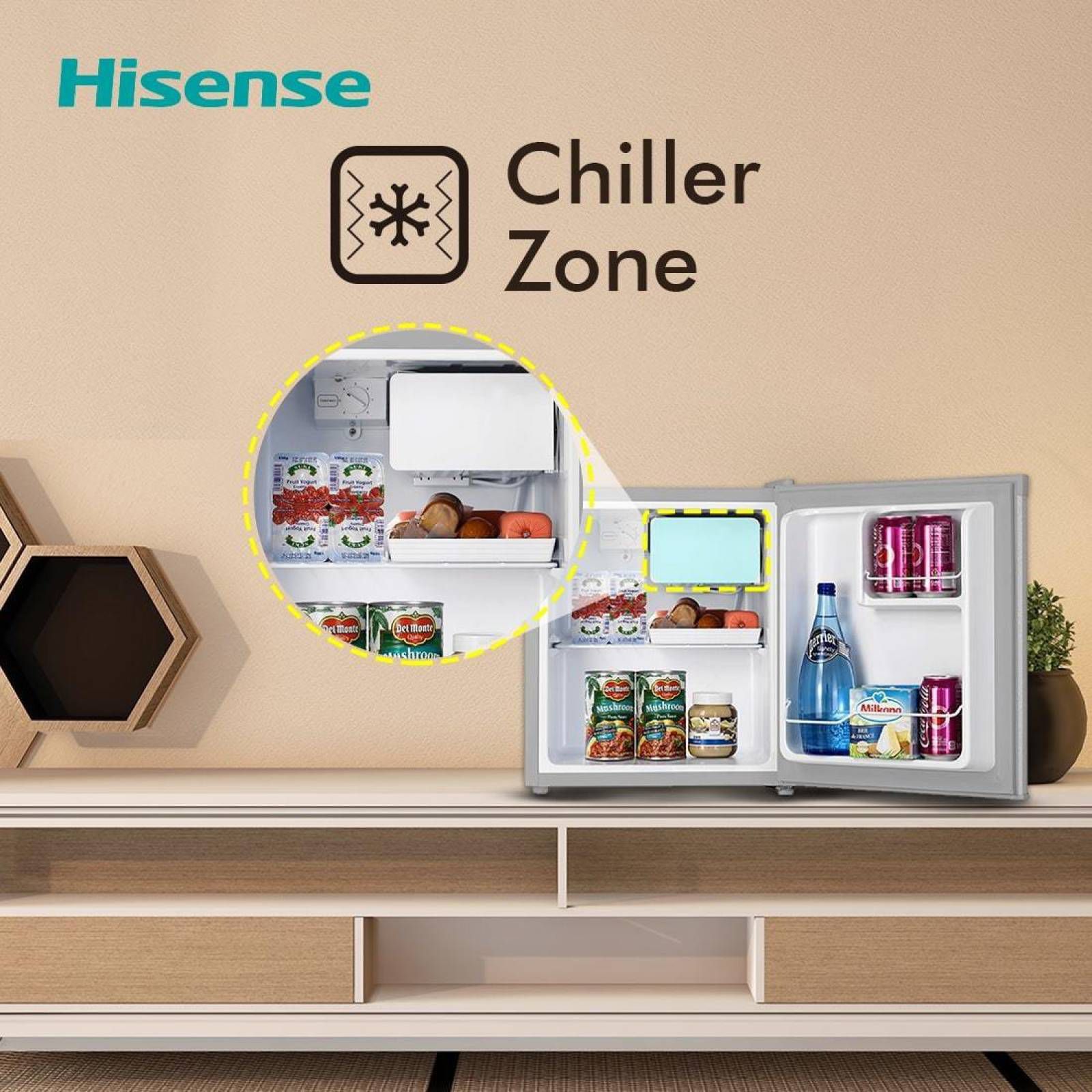 Hisense 44 Litres 1 Star Direct Cool Single Door Refrigerator with Stabilizer Free Operation (RR60D4ASB1, Silver)_9