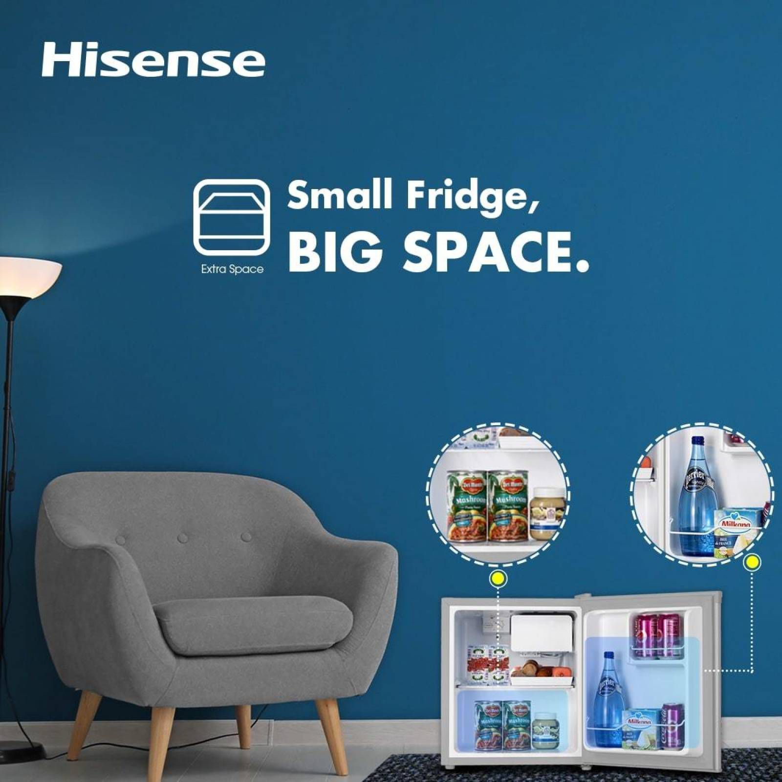 Hisense 44 Litres 1 Star Direct Cool Single Door Refrigerator with Stabilizer Free Operation (RR60D4ASB1, Silver)_10