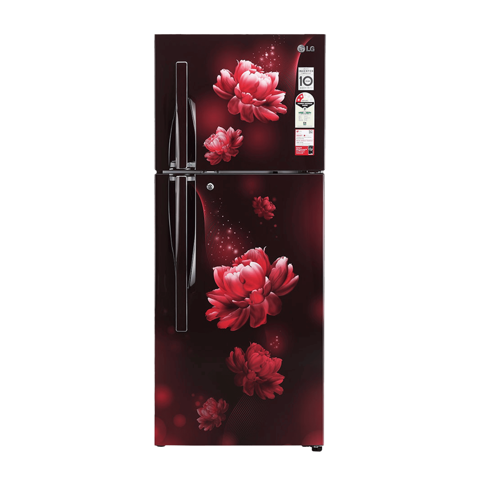 LG 240 Litres 2 Star Frost Free Double Door Convertible Refrigerator with Multi Air Flow System (GL-S292RSCY, Scarlet Charm)_1