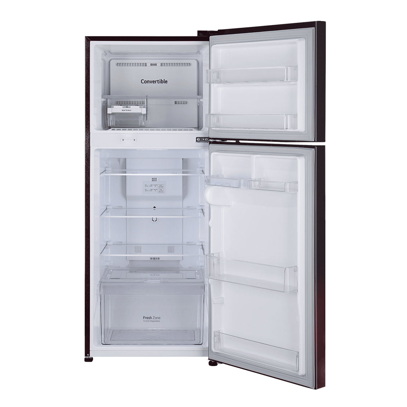 LG 240 Litres 2 Star Frost Free Double Door Convertible Refrigerator with Multi Air Flow System (GL-S292RSCY, Scarlet Charm)_6