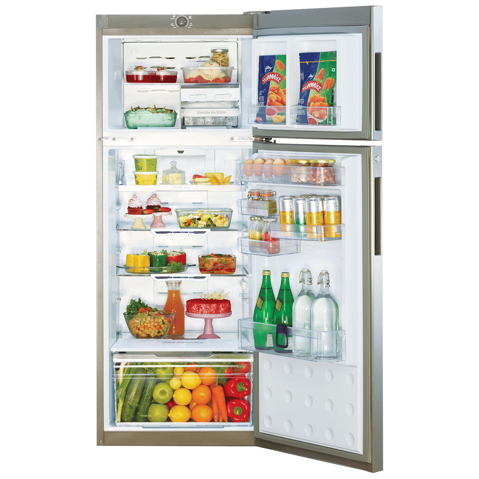 Godrej Eon Vibe 261 Litres 3 Star Frost Free Double Door Refrigerator with Cool Shower Technology (RT EON VIBE 276C 35 HCI, Silky Wine) Godrej Eon Vibe 261 Litres 3 Star Frost Free Double Door Refrigerator with Cool Shower Technology (RT EON VIBE 276C 35 HCI, Silky Wine)_3