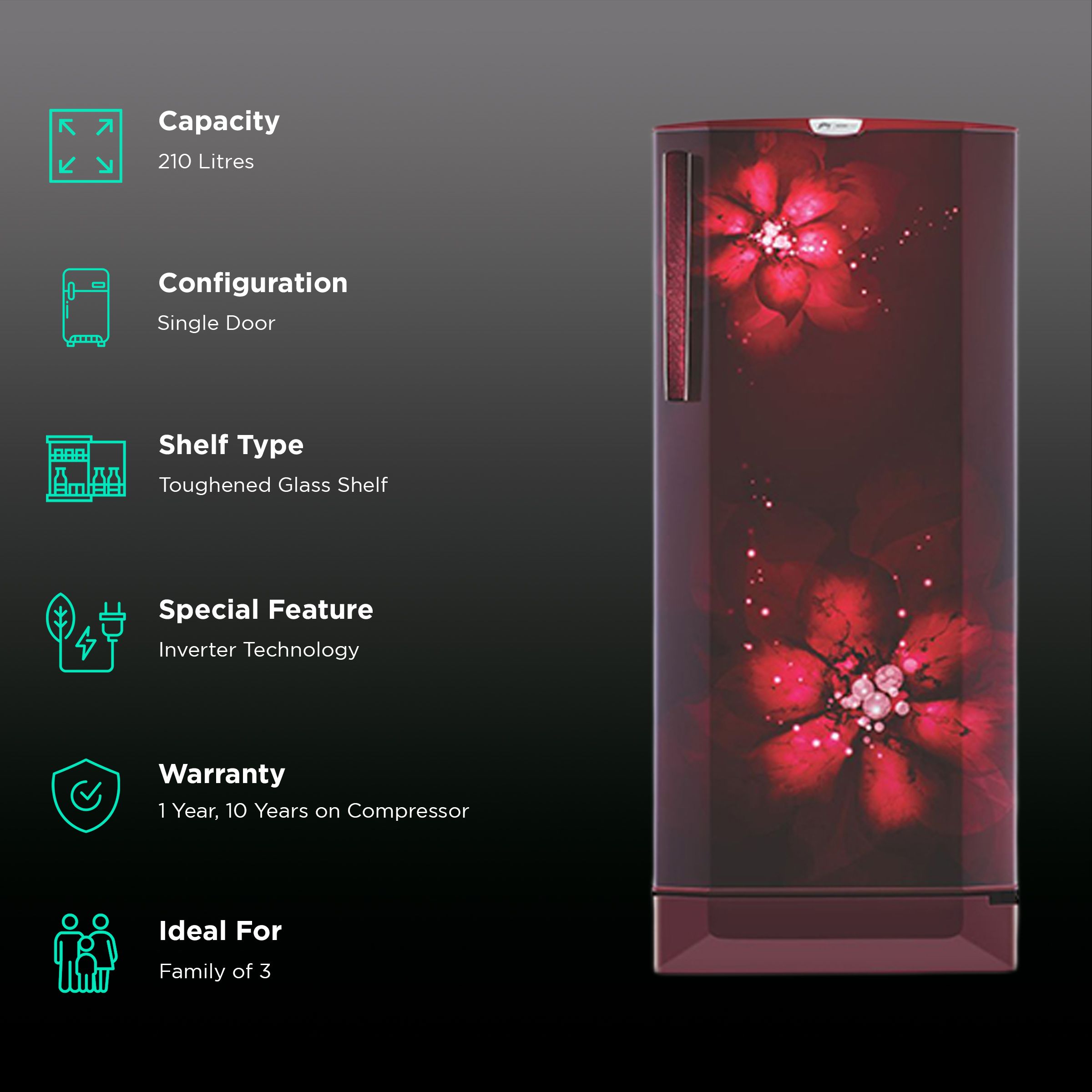 Godrej Edge Pro 210 Litres 3 Star Direct Cool Single Door Refrigerator with Anti Drip Chiller Technology (RD EDGE PRO TDF, Zen Wine) Godrej Edge Pro 210 Litres 3 Star Direct Cool Single Door Refrigerator with Anti Drip Chiller Technology (RD EDGE PRO TDF, Zen Wine)_2
