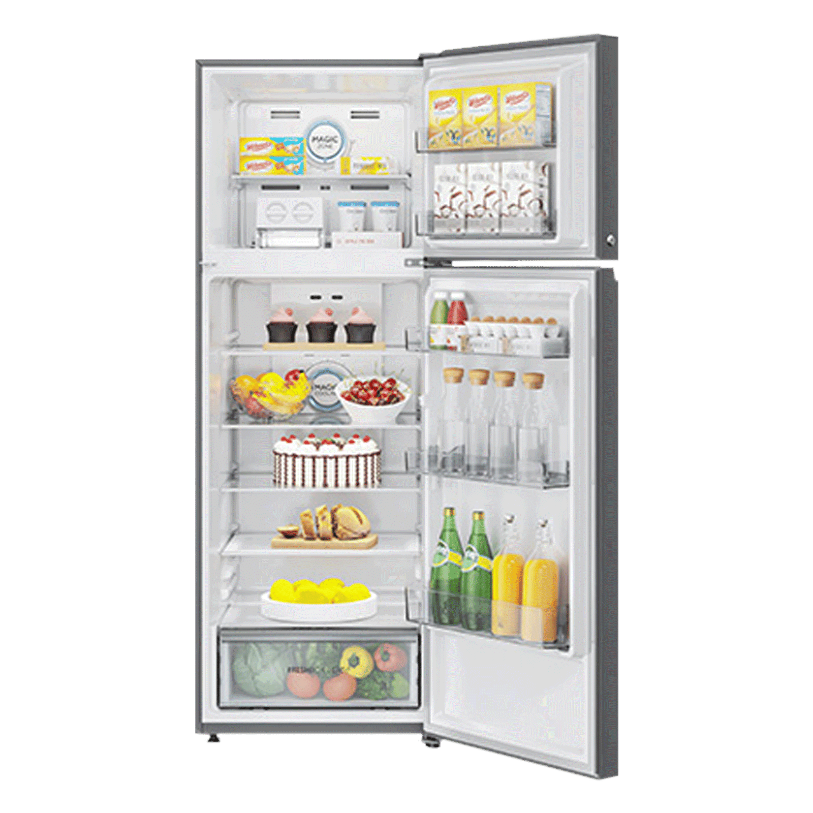 Haier 358 Litres 3 Star Frost Free Double Door Convertible Refrigerator with Magic Cooling Technology (HRF-3954CIS-E, Inox Steel) Haier 358 Litres 3 Star Frost Free Double Door Convertible Refrigerator with Magic Cooling Technology (HRF-3954CIS-E, Inox Steel)_5