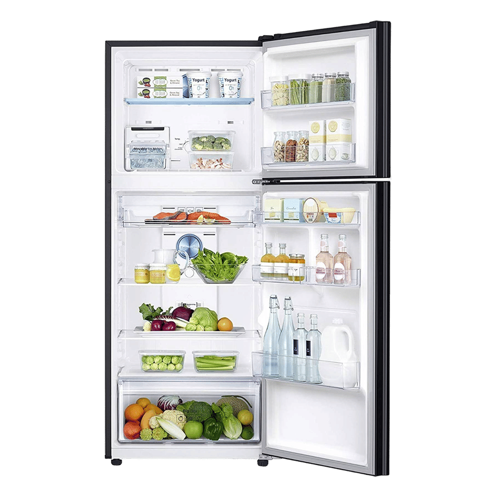SAMSUNG 394 Litres 2 Star Frost Free Double Door Convertible Refrigerator with Anti-Bacteria Protector (RT39T50382C/TL, Black Glass)_5