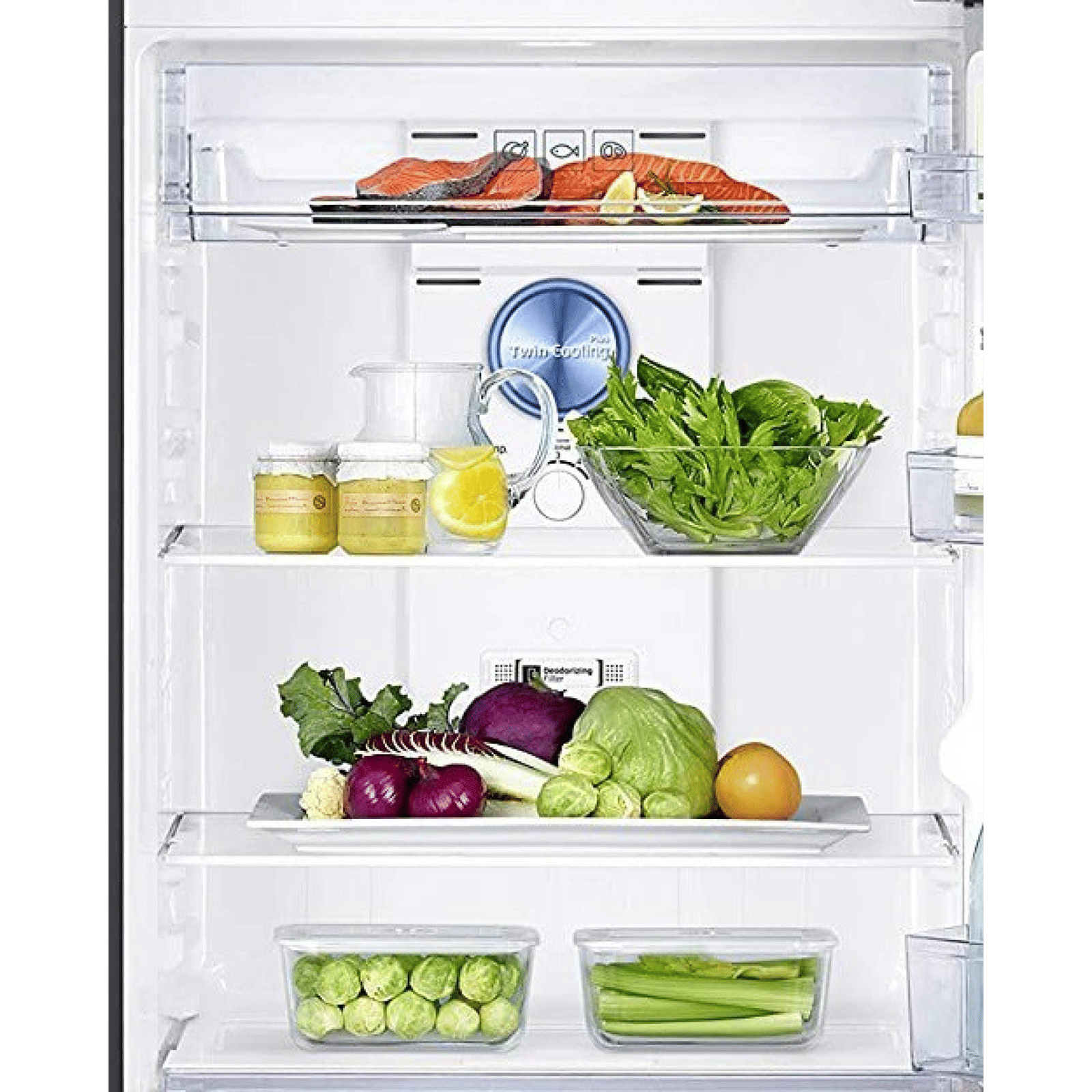 SAMSUNG 394 Litres 2 Star Frost Free Double Door Convertible Refrigerator with Anti-Bacteria Protector (RT39T50382C/TL, Black Glass)_7