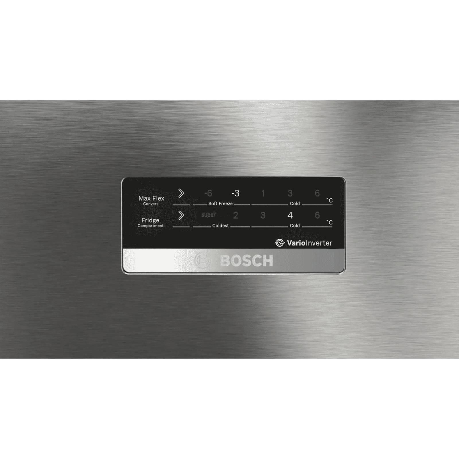 BOSCH Series 4 335 Litres Frost Free Triple Door Convertible Refrigerator with Temperature Display (CMC36K05NI, Smoky Steel)_9