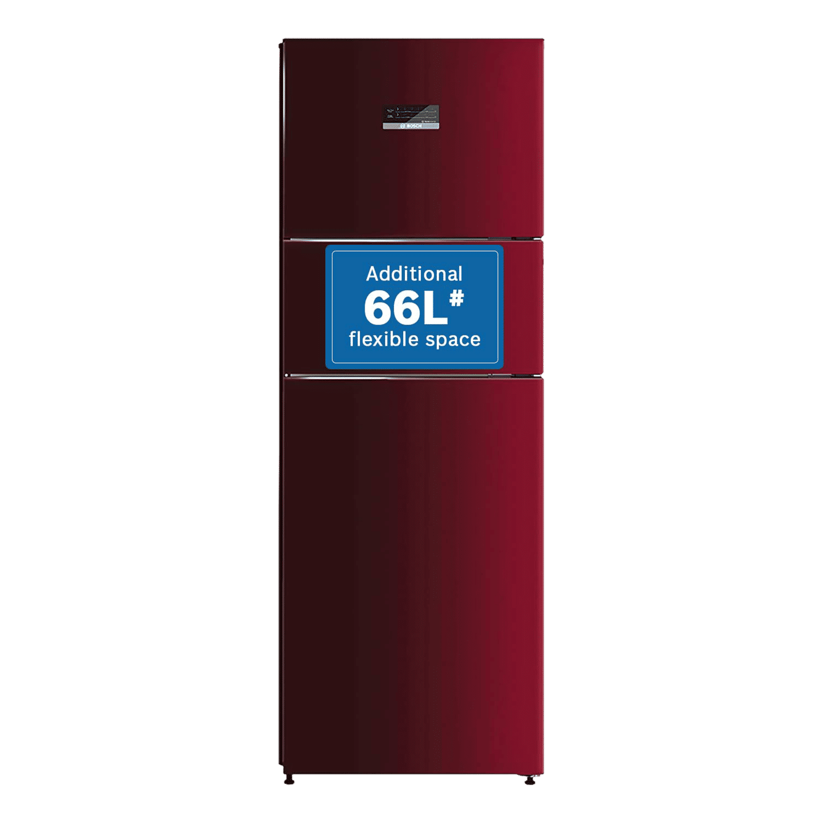 BOSCH Series 4 335 Litres Frost Free Triple Door Convertible Refrigerator with Temperature Display (CMC36WT5NI, Transition Wine)_1