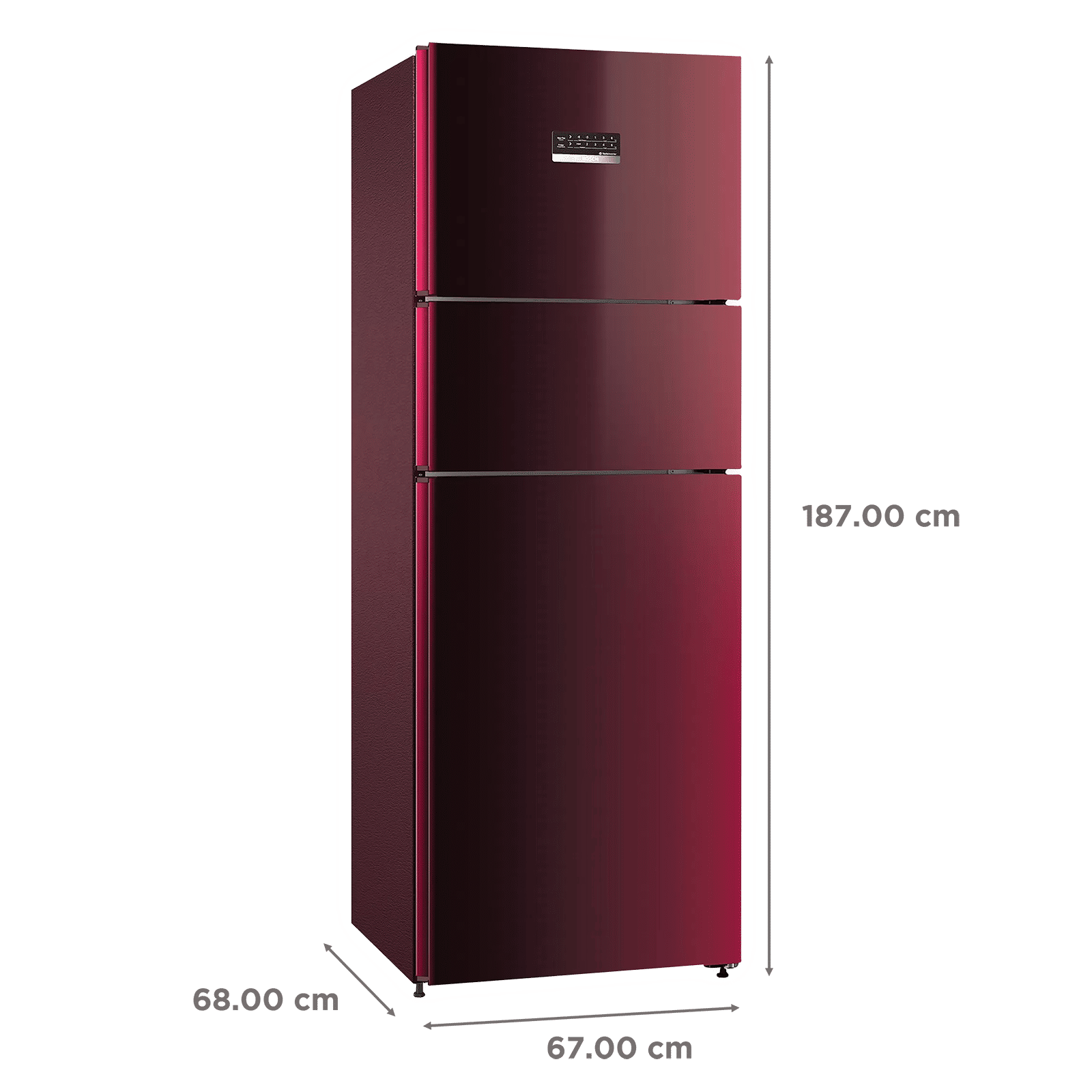 BOSCH Series 4 335 Litres Frost Free Triple Door Convertible Refrigerator with Temperature Display (CMC36WT5NI, Transition Wine)_3