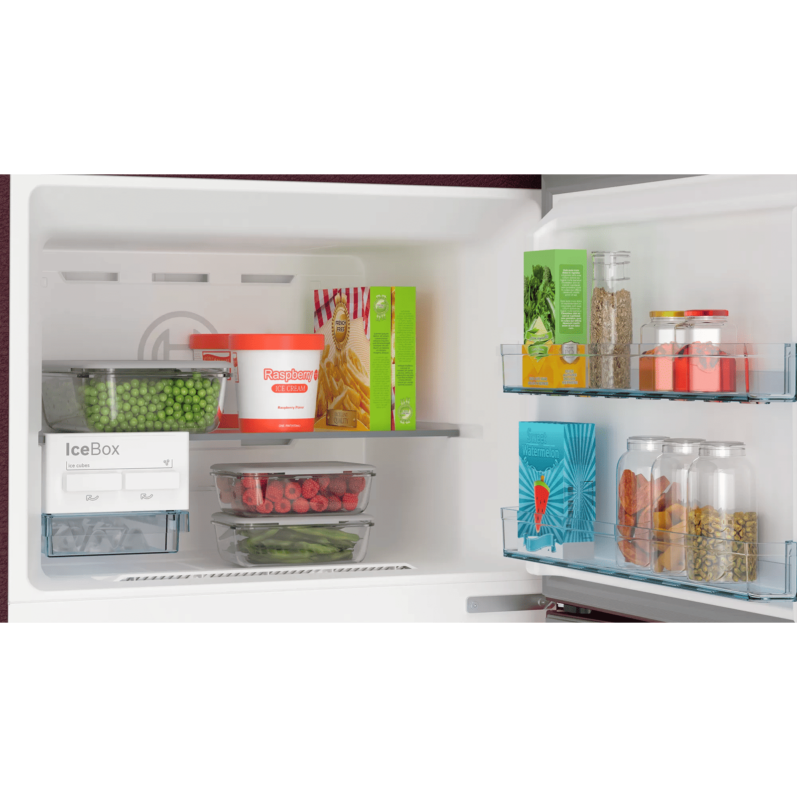 BOSCH Series 4 335 Litres Frost Free Triple Door Convertible Refrigerator with Temperature Display (CMC36WT5NI, Transition Wine)_6