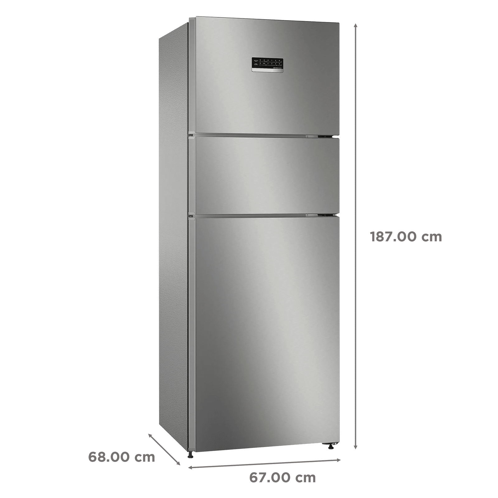 BOSCH Series 6 335 Litres Frost Free Triple Door Convertible Refrigerator with Temperature Display (CMC36S05NI, Shiney Silver) BOSCH Series 6 335 Litres Frost Free Triple Door Convertible Refrigerator with Temperature Display (CMC36S05NI, Shiney Silver)_3