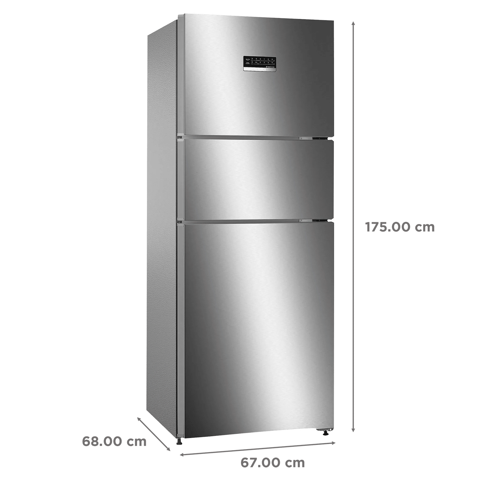 BOSCH Series 4 303 Litres Frost Free Triple Door Convertible Refrigerator with Temperature Display (CMC33K05NI, Smoky Steel) BOSCH Series 4 303 Litres Frost Free Triple Door Convertible Refrigerator with Temperature Display (CMC33K05NI, Smoky Steel)_3