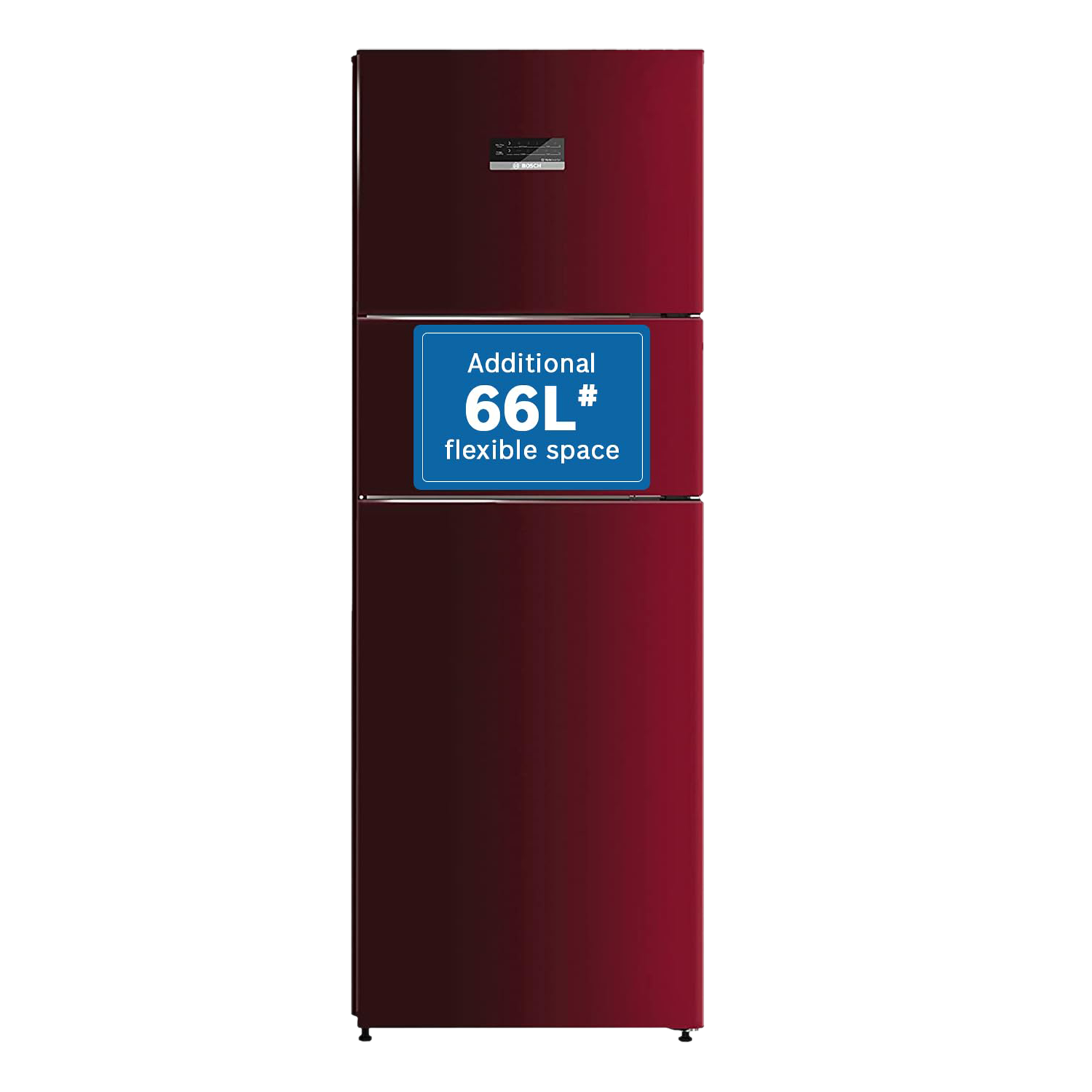 BOSCH Series 4 303 Litres Frost Free Triple Door Convertible Refrigerator with Temperature Display (CMC33WT5NI, Transition Wine)_1