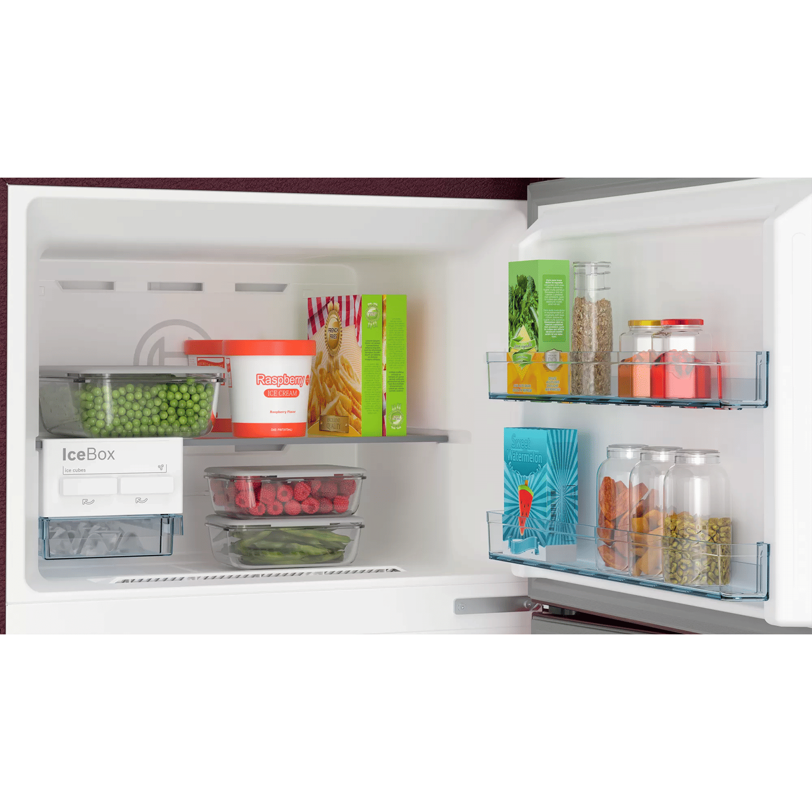 BOSCH Series 4 303 Litres Frost Free Triple Door Convertible Refrigerator with Temperature Display (CMC33WT5NI, Transition Wine)_8