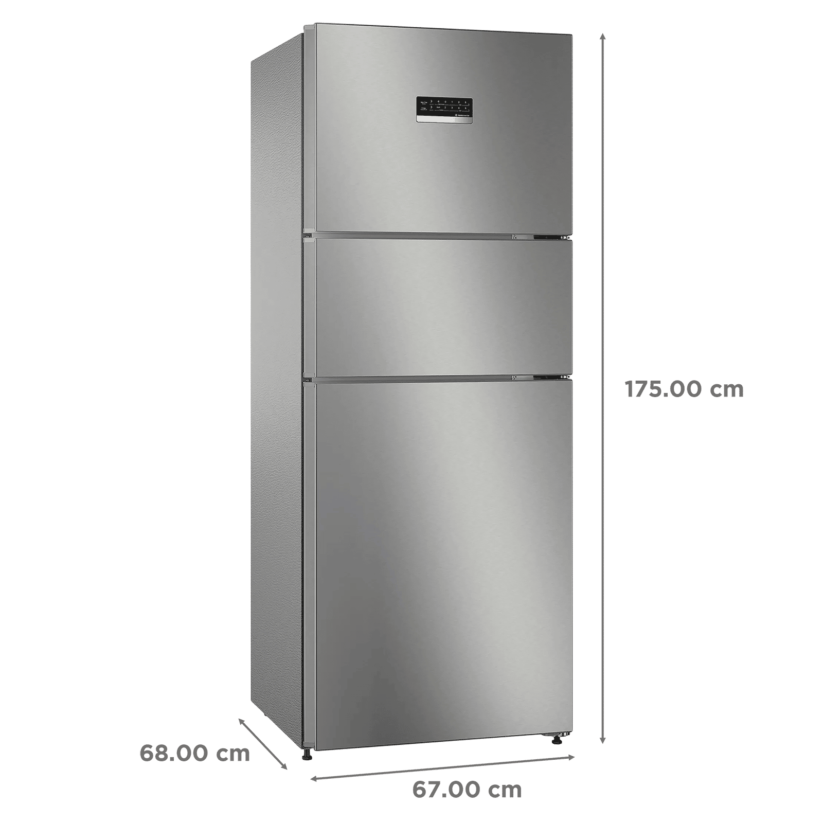 BOSCH Series 4 303 Litres Frost Free Triple Door Convertible Refrigerator with Temperature Display (CMC33S05NI, Shiney Silver) BOSCH Series 4 303 Litres Frost Free Triple Door Convertible Refrigerator with Temperature Display (CMC33S05NI, Shiney Silver)_3
