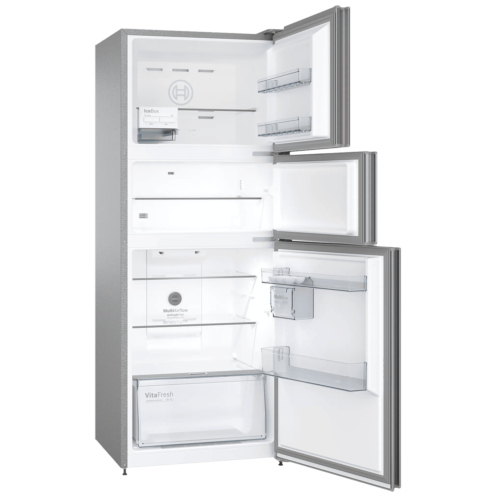 BOSCH Series 4 303 Litres Frost Free Triple Door Convertible Refrigerator with Temperature Display (CMC33S05NI, Shiney Silver) BOSCH Series 4 303 Litres Frost Free Triple Door Convertible Refrigerator with Temperature Display (CMC33S05NI, Shiney Silver)_6
