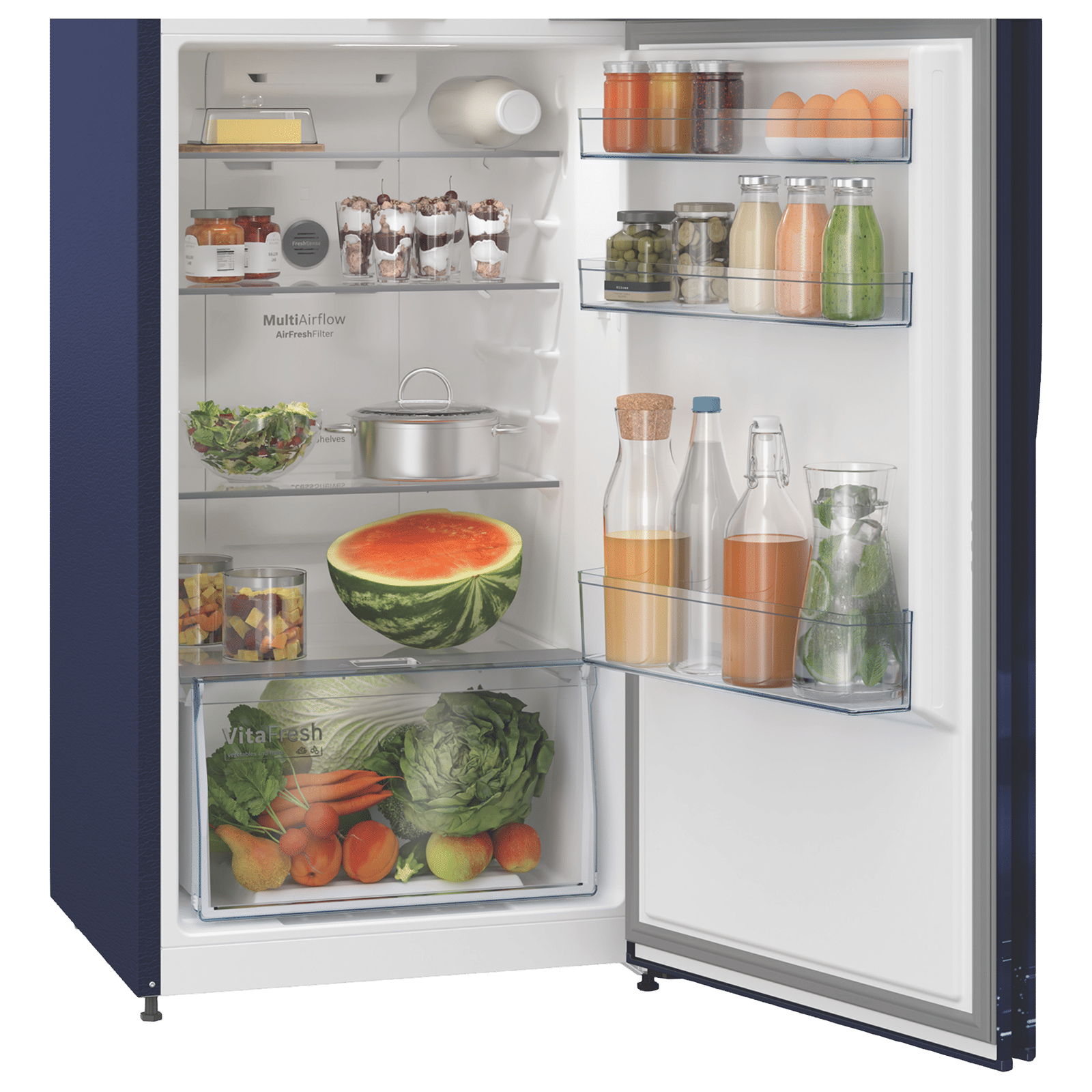 BOSCH Series 4 358 Litres 3 Star Frost Free Double Door Refrigerator with Temperature Display (CTC35B23EI, Sevian Blue) BOSCH Series 4 358 Litres 3 Star Frost Free Double Door Refrigerator with Temperature Display (CTC35B23EI, Sevian Blue)_6