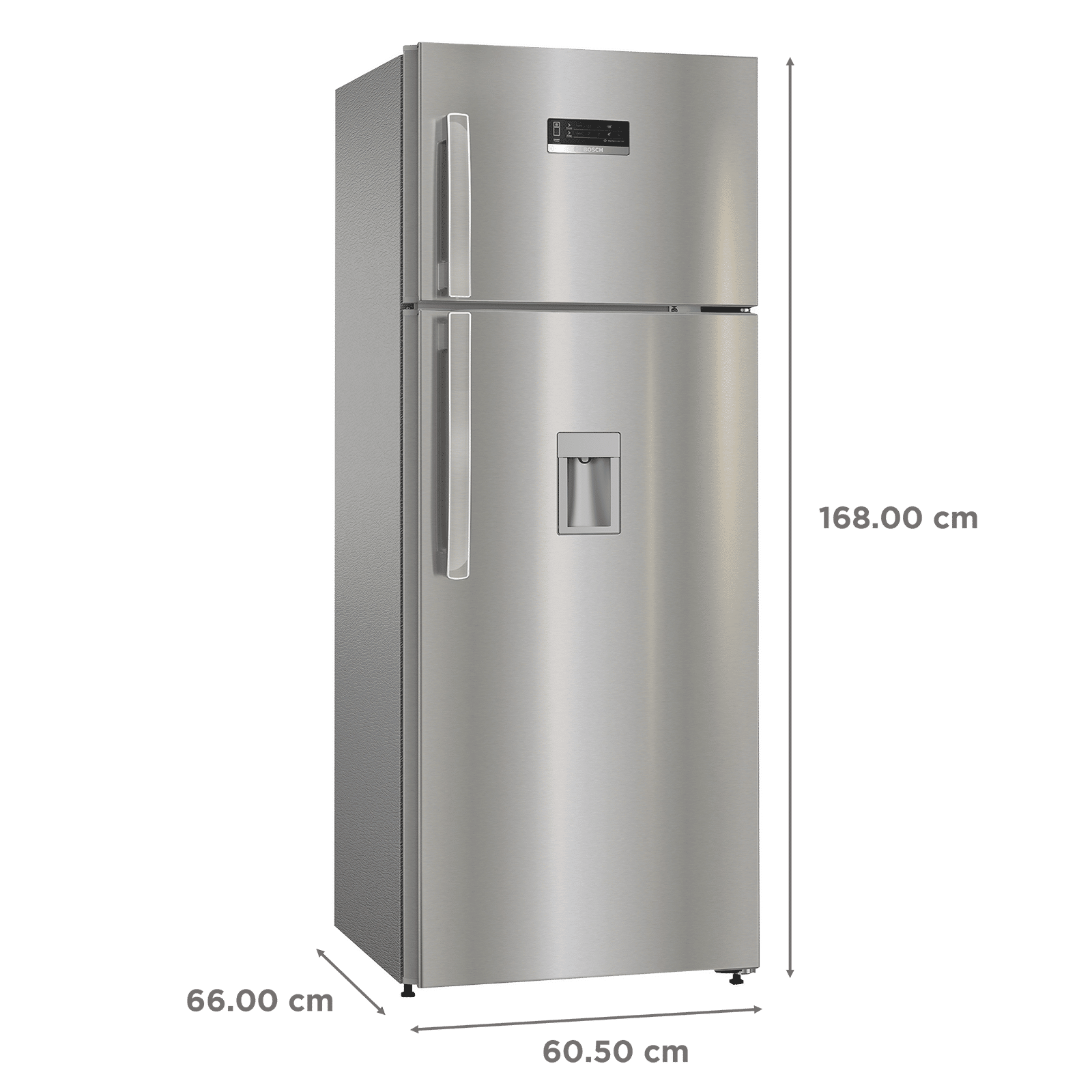 BOSCH Series 4 290 Litres 4 Star Frost Free Double Door Convertible Refrigerator with Water Dispenser (CTC29S04DI, Shiney Silver)_3