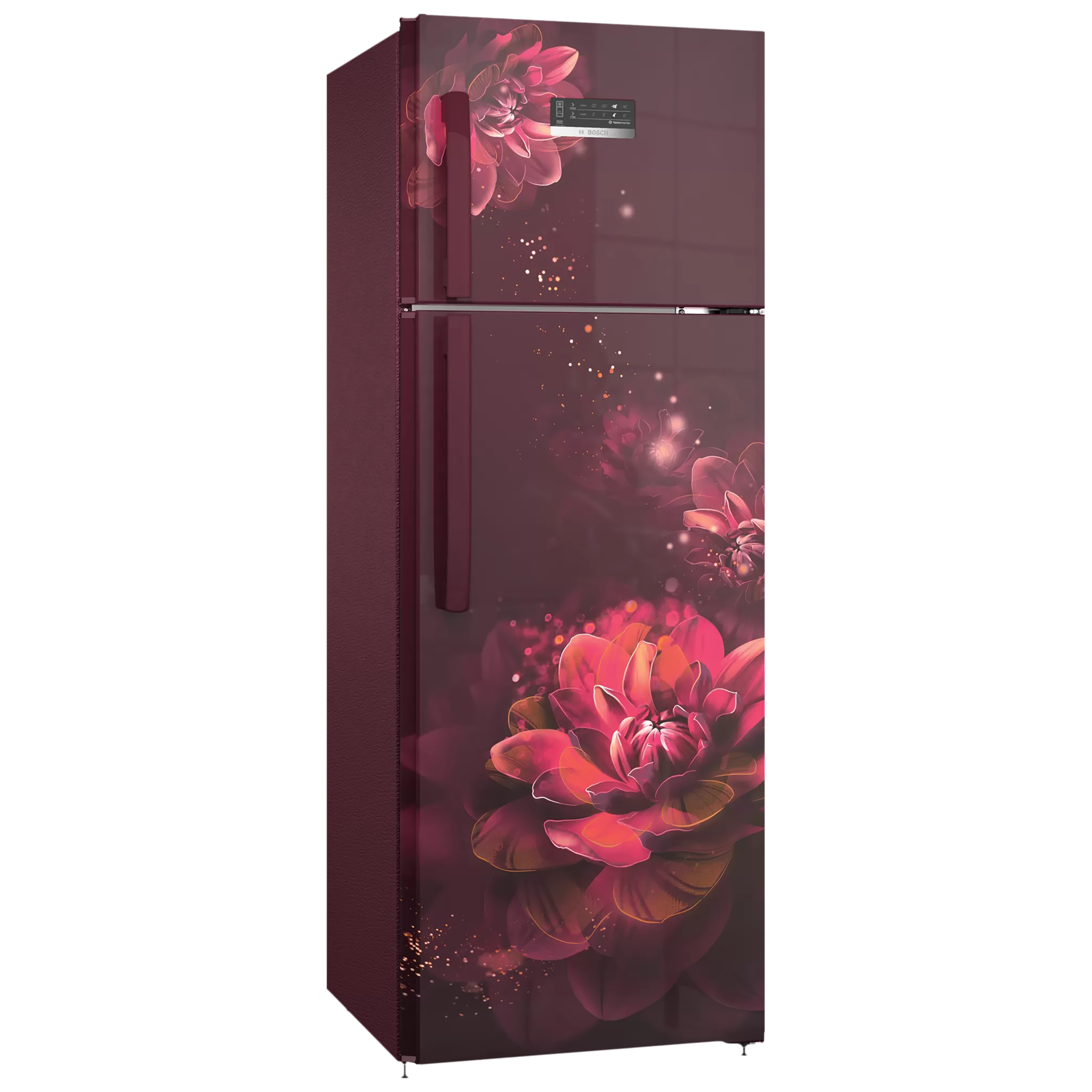 BOSCH Series 4 290 Litres 4 Star Frost Free Double Door Convertible Refrigerator with Temperature Display (CTC29W24EI, Sevian Wine)_1