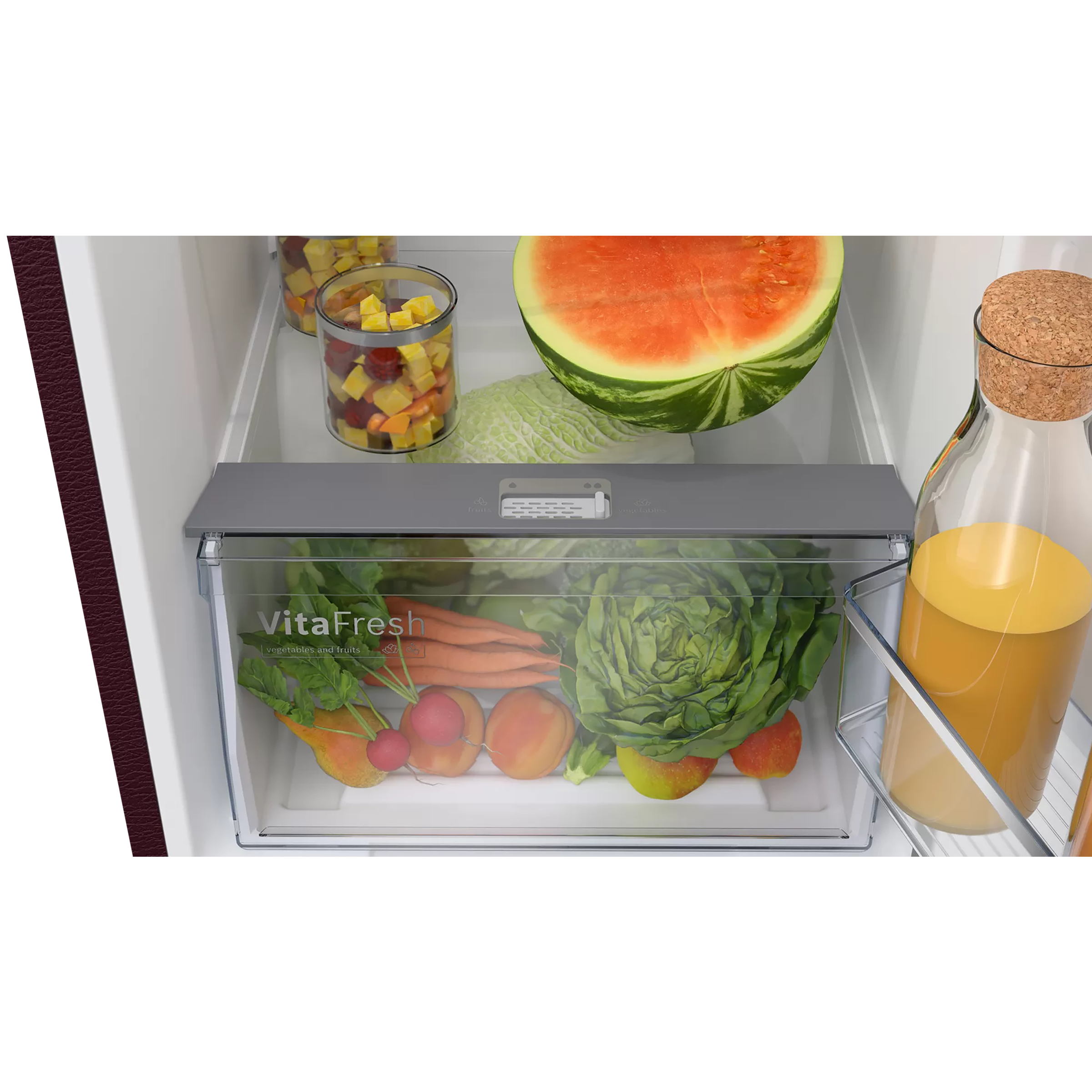 BOSCH Series 4 290 Litres 4 Star Frost Free Double Door Convertible Refrigerator with Temperature Display (CTC29W24EI, Sevian Wine)_9