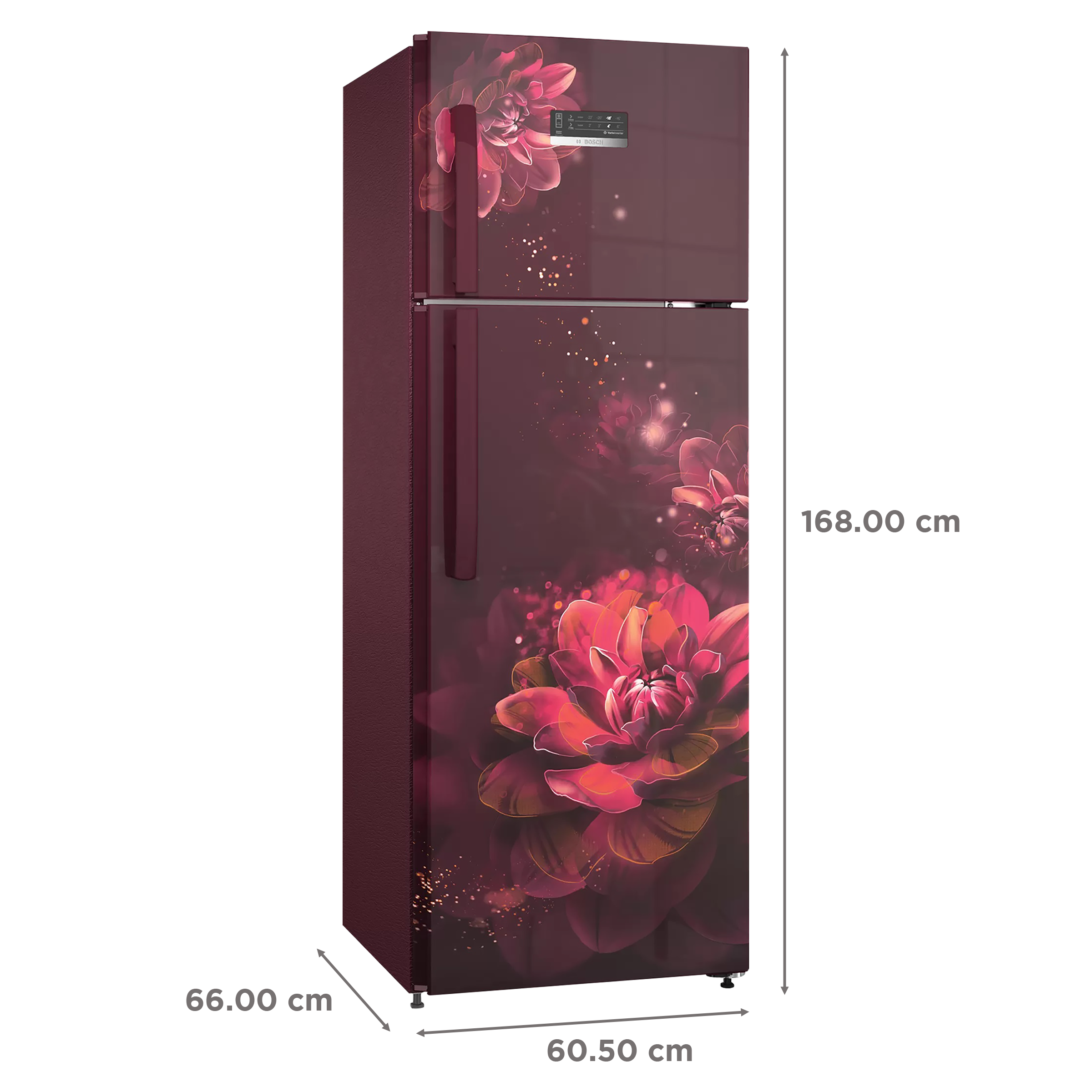 BOSCH Series 4 290 Litres 4 Star Frost Free Double Door Convertible Refrigerator with Temperature Display (CTC29W24EI, Sevian Wine)_3