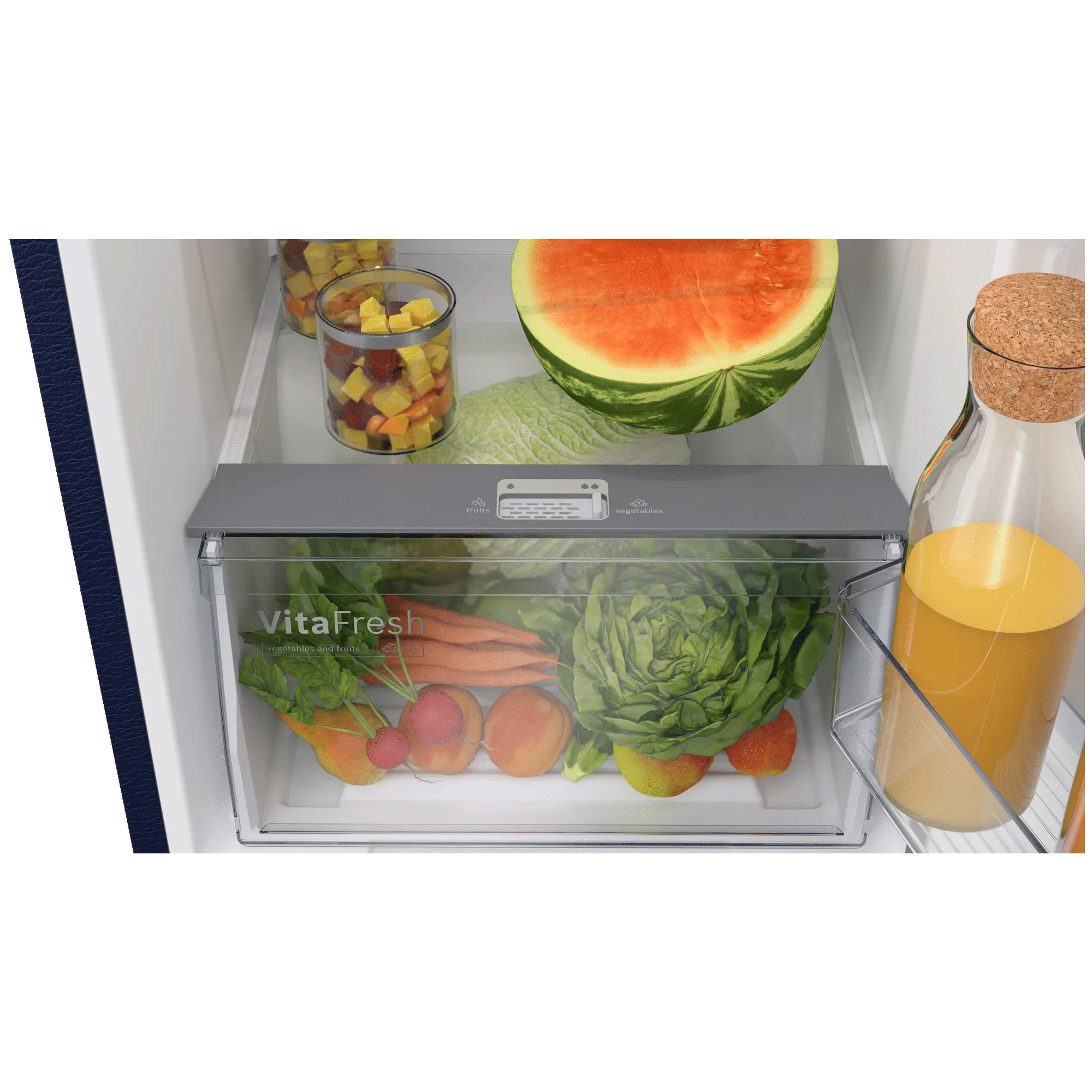 BOSCH Series 4 263 Litres 3 Star Frost Free Double Door Convertible Refrigerator with Temperature Display (CTC27B23EI, Sevian Blue)_6