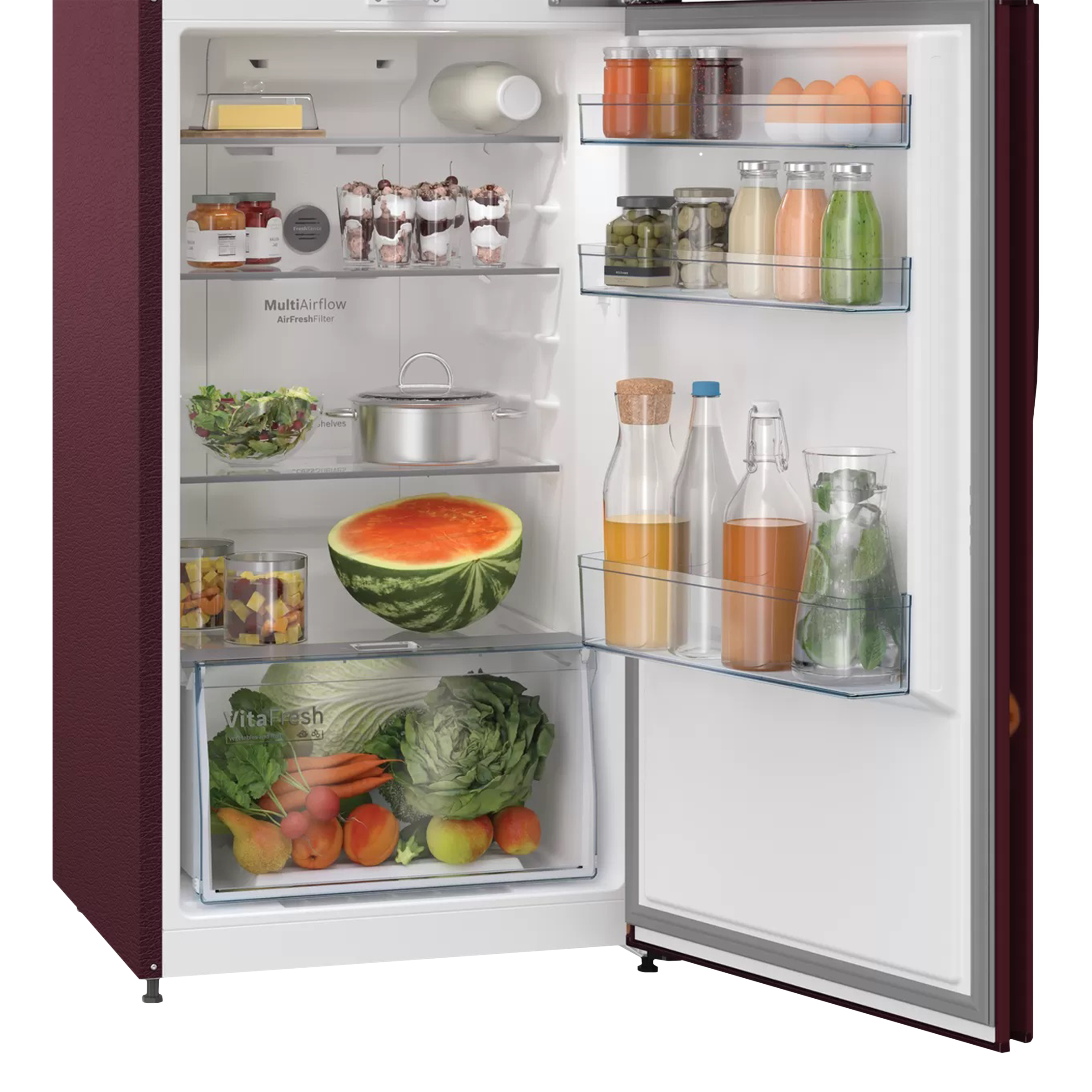 BOSCH Series 2 243 Litres 3 Star Frost Free Double Door Refrigerator with Temperature Display (CTN27W13NI, Acasia Wine)_8