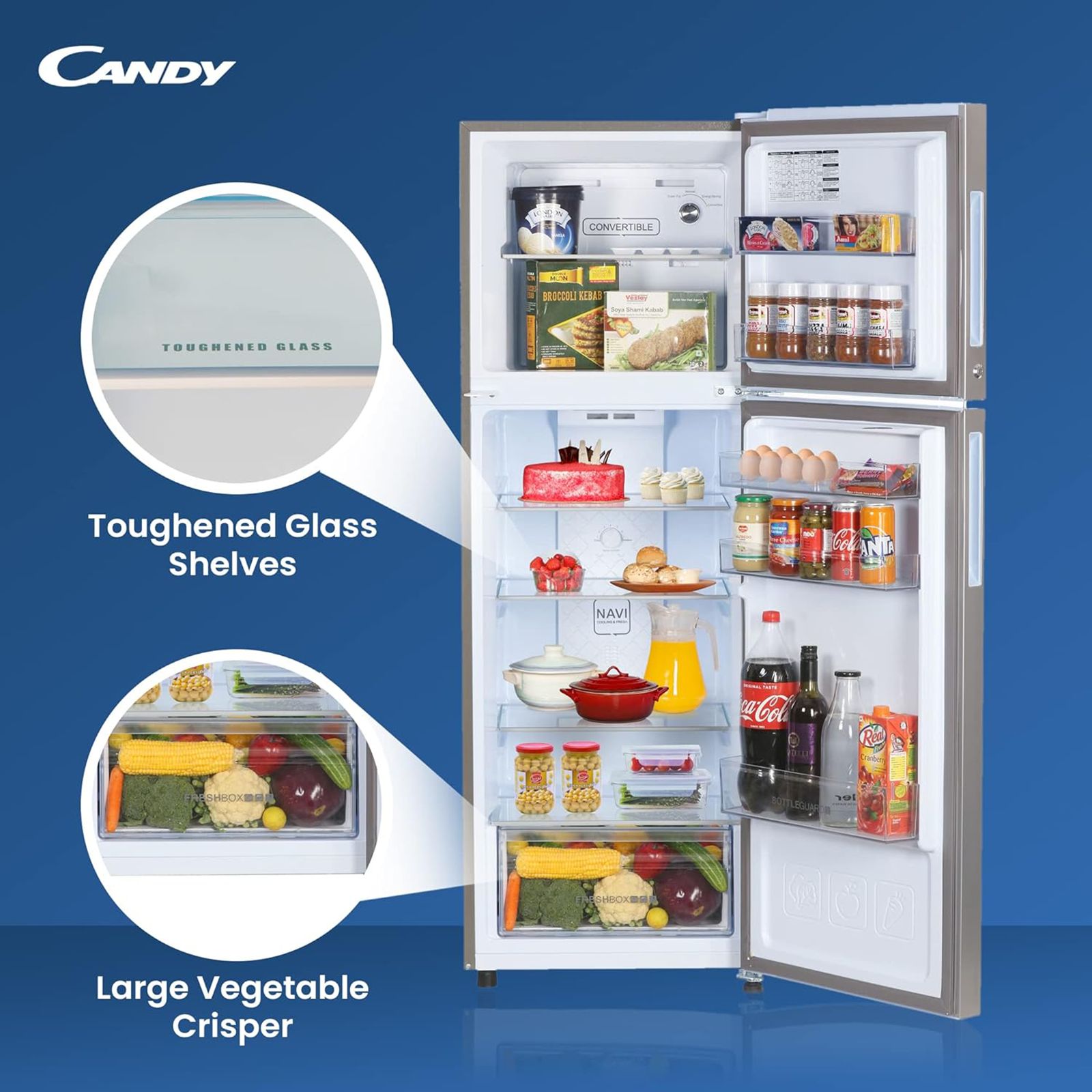 CANDY 258 Litres 2 Star Frost Free Double Door Convertible Refrigerator with Multi Air Flow System (CDD2582MS, Moon Silver) CANDY 258 Litres 2 Star Frost Free Double Door Convertible Refrigerator with Multi Air Flow System (CDD2582MS, Moon Silver)_13