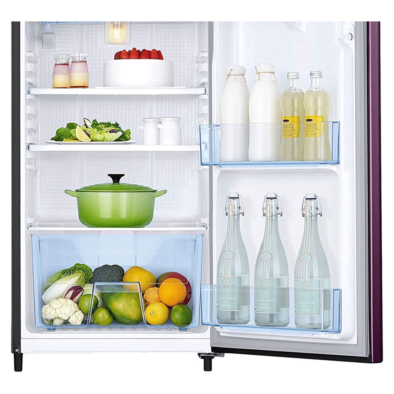 SAMSUNG Grande 192 Litres 3 Star Direct Cool Single Door Refrigerator with Anti-Bacterial Gasket (RR20A172YCR/HL, Camellia Purple)_7