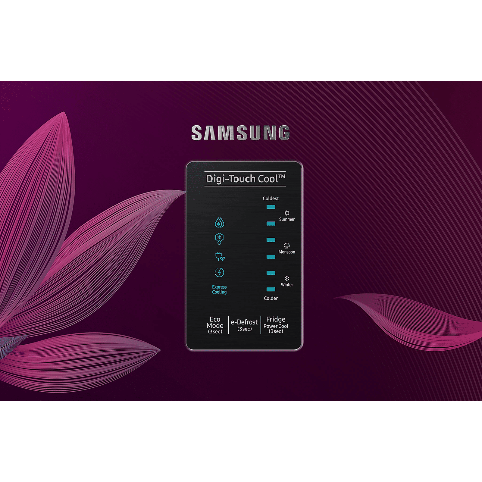 SAMSUNG Digi-Touch Cool 198 Litres 4 Star Direct Cool Single Door Refrigerator with Base Stand Drawer (RR21A2F2X9R/HL, Paradise Bloom Purple) SAMSUNG Digi-Touch Cool 198 Litres 4 Star Direct Cool Single Door Refrigerator with Base Stand Drawer (RR21A2F2X9R/HL, Paradise Bloom Purple)_16