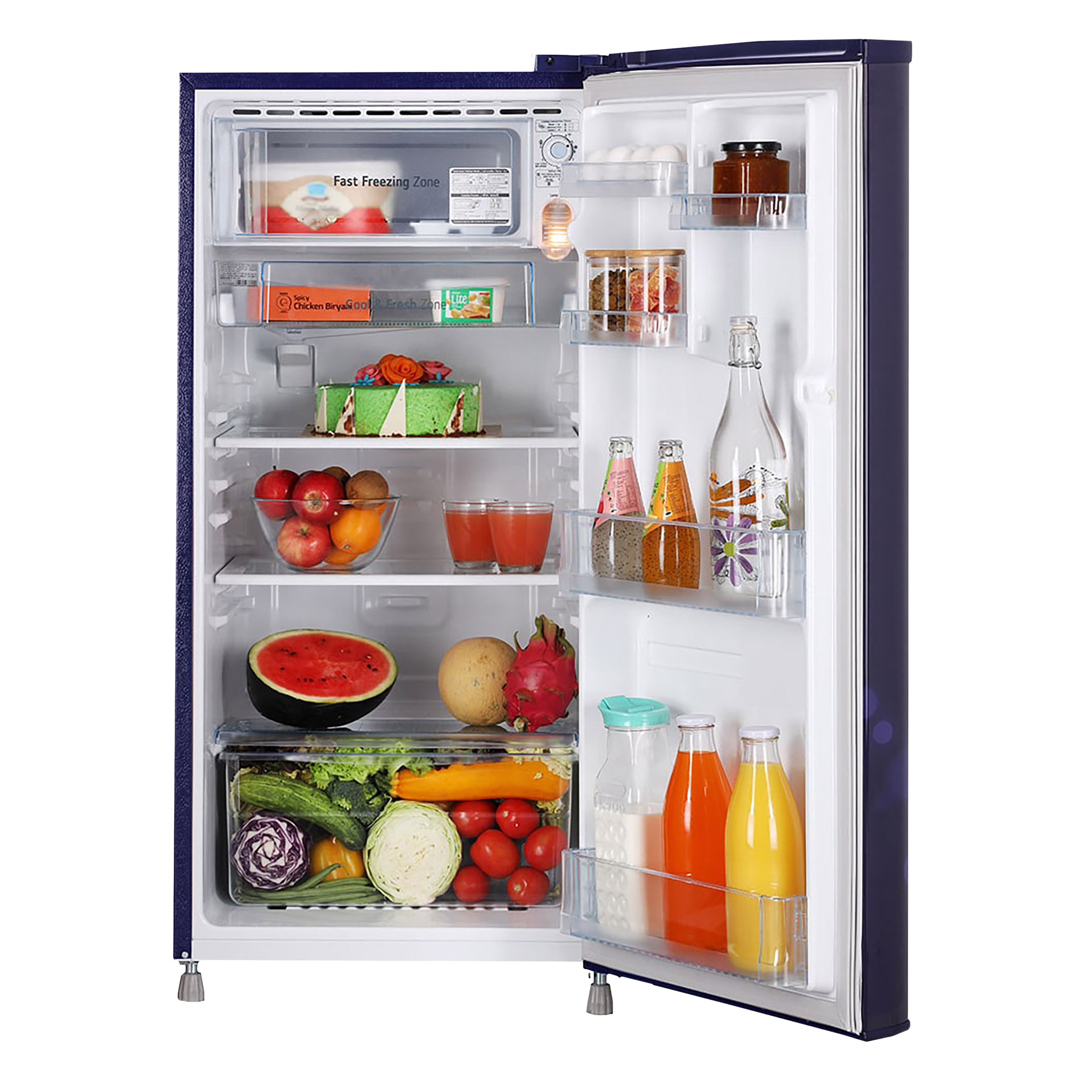 LG 190 Litres 2 Star Direct Cool Single Door Refrigerator with Stabilizer Free Operation (GL-B199OBEC.ABEZEB, Blue Euphoria)_5
