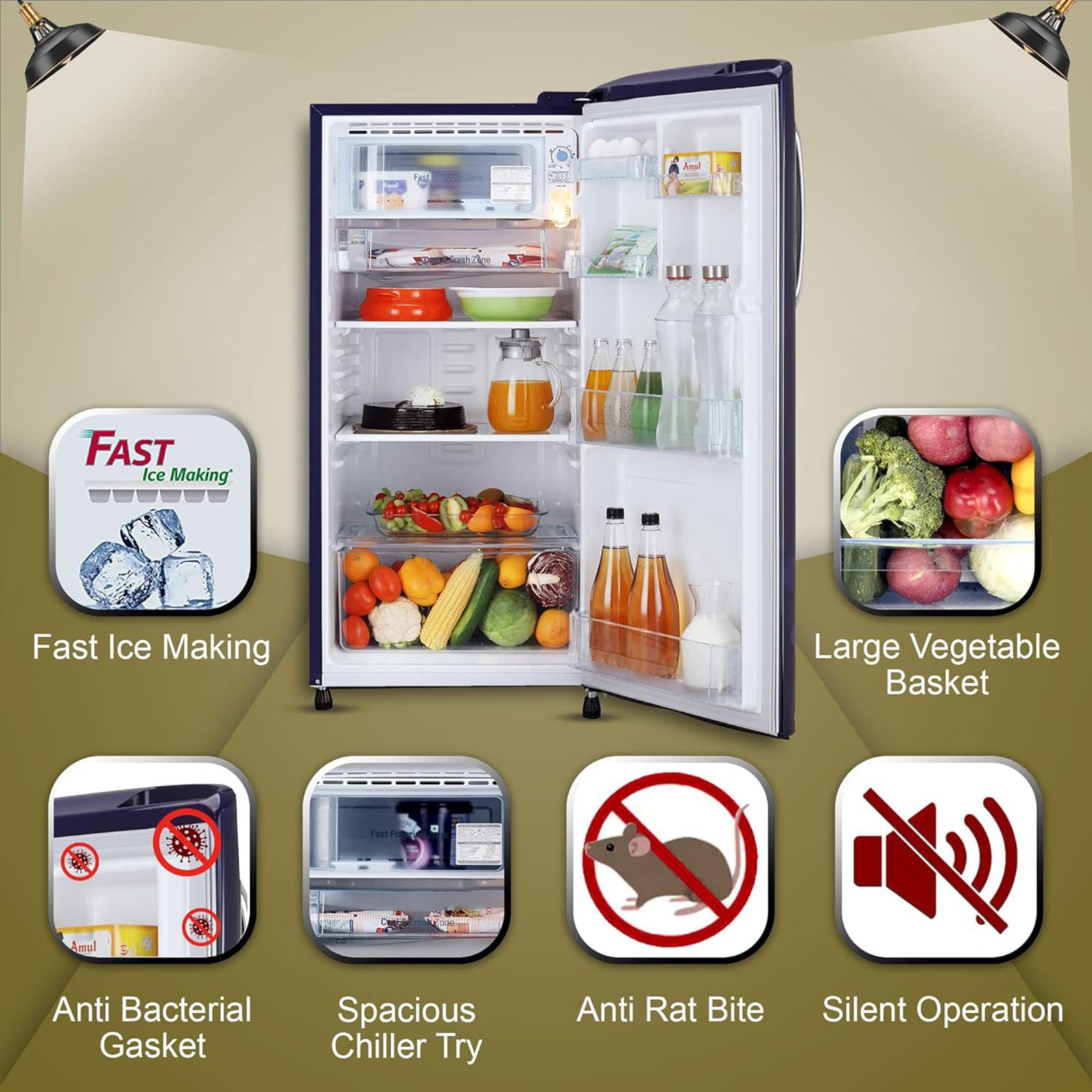 LG 190 Litres 3 Star Direct Cool Single Door Refrigerator with Stabilizer Free Operation (GL-B201ABED.ABEZEB, Blue Euphoria) LG 190 Litres 3 Star Direct Cool Single Door Refrigerator with Stabilizer Free Operation (GL-B201ABED.ABEZEB, Blue Euphoria)_14