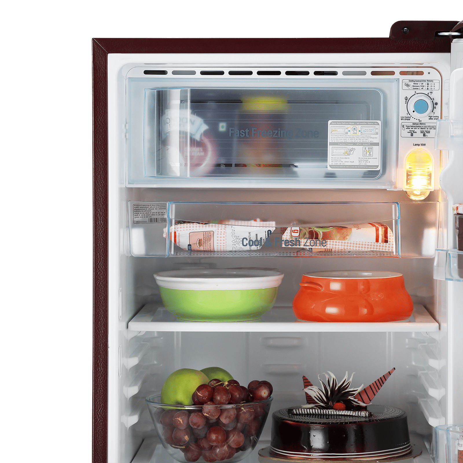 LG 185 Litres 3 Star Direct Cool Single Door Refrigerator with Stabilizer Free Operation (GL-B201ASVD.BSVZEB, Scarlet Victoria)_9