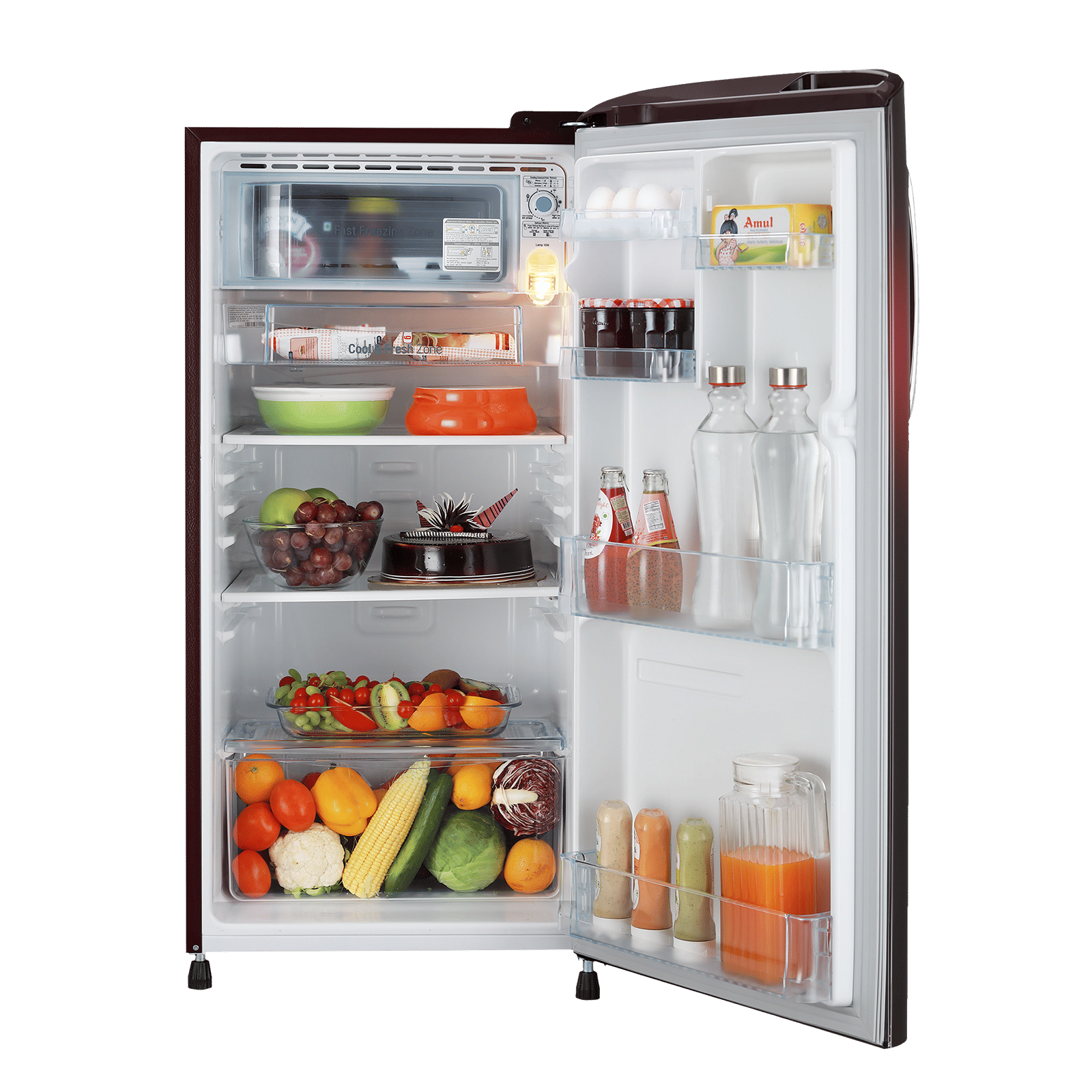 LG 185 Litres 3 Star Direct Cool Single Door Refrigerator with Stabilizer Free Operation (GL-B201ASVD.BSVZEB, Scarlet Victoria)_10
